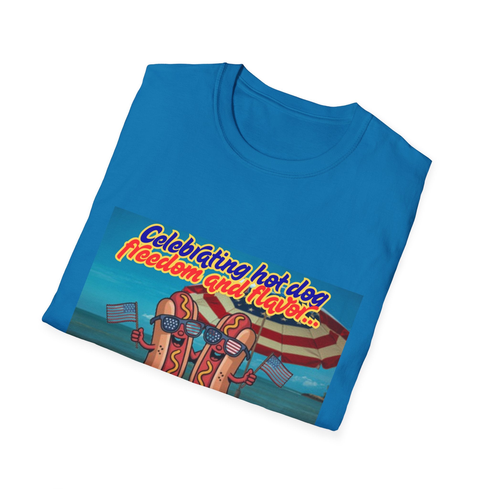 Celebrating Hot Dog Freedom And Flavor Summer Style! Unisex Softstyle T-Shirt