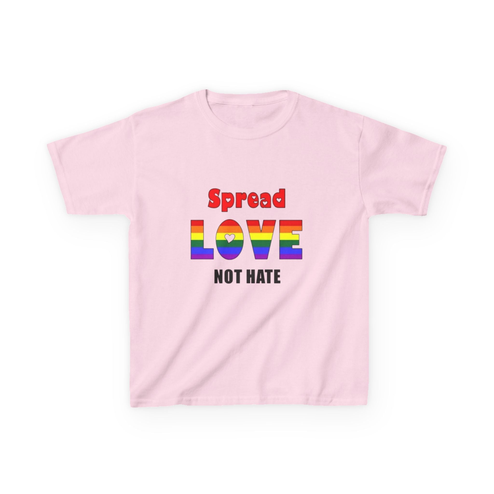 Kids Spread Love Not Hate Heavy Cotton T-Shirt
