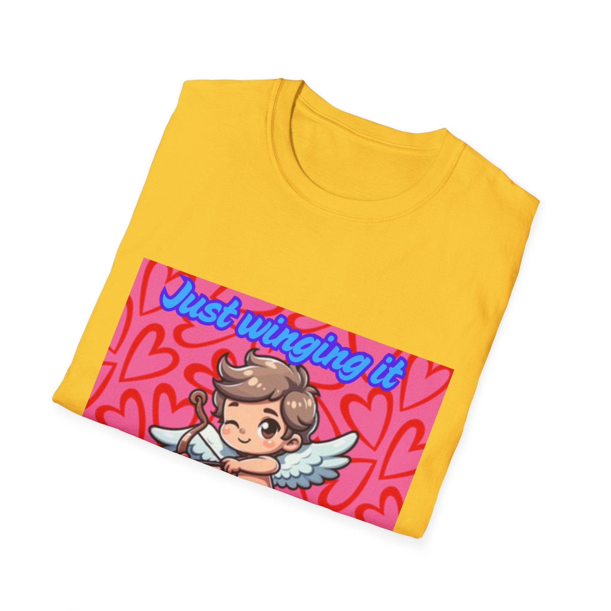 Just Winging It And Aiming For Love Unisex Softstyle T-Shirt
