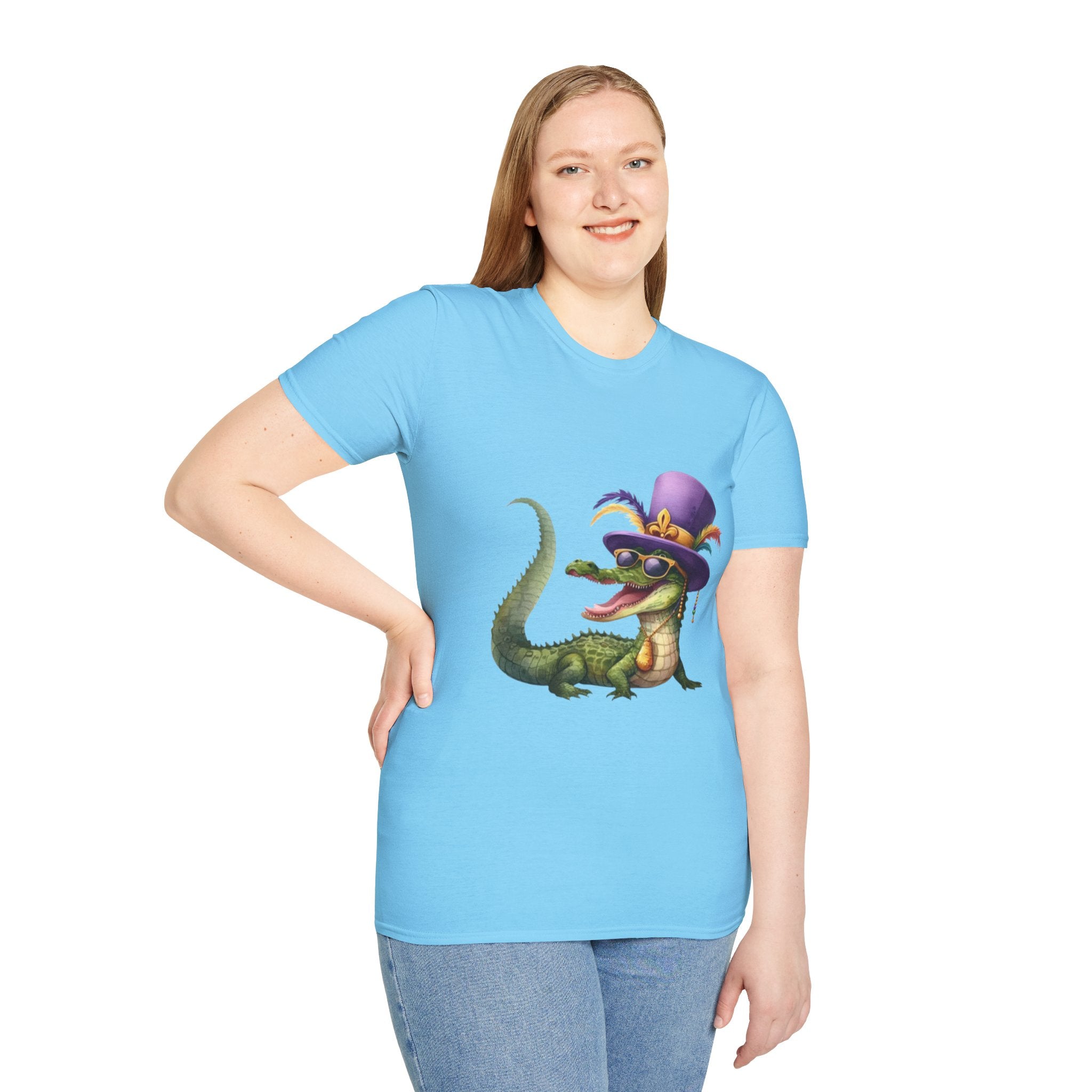Mardi Gras Alligator Unisex Softstyle T-Shirt