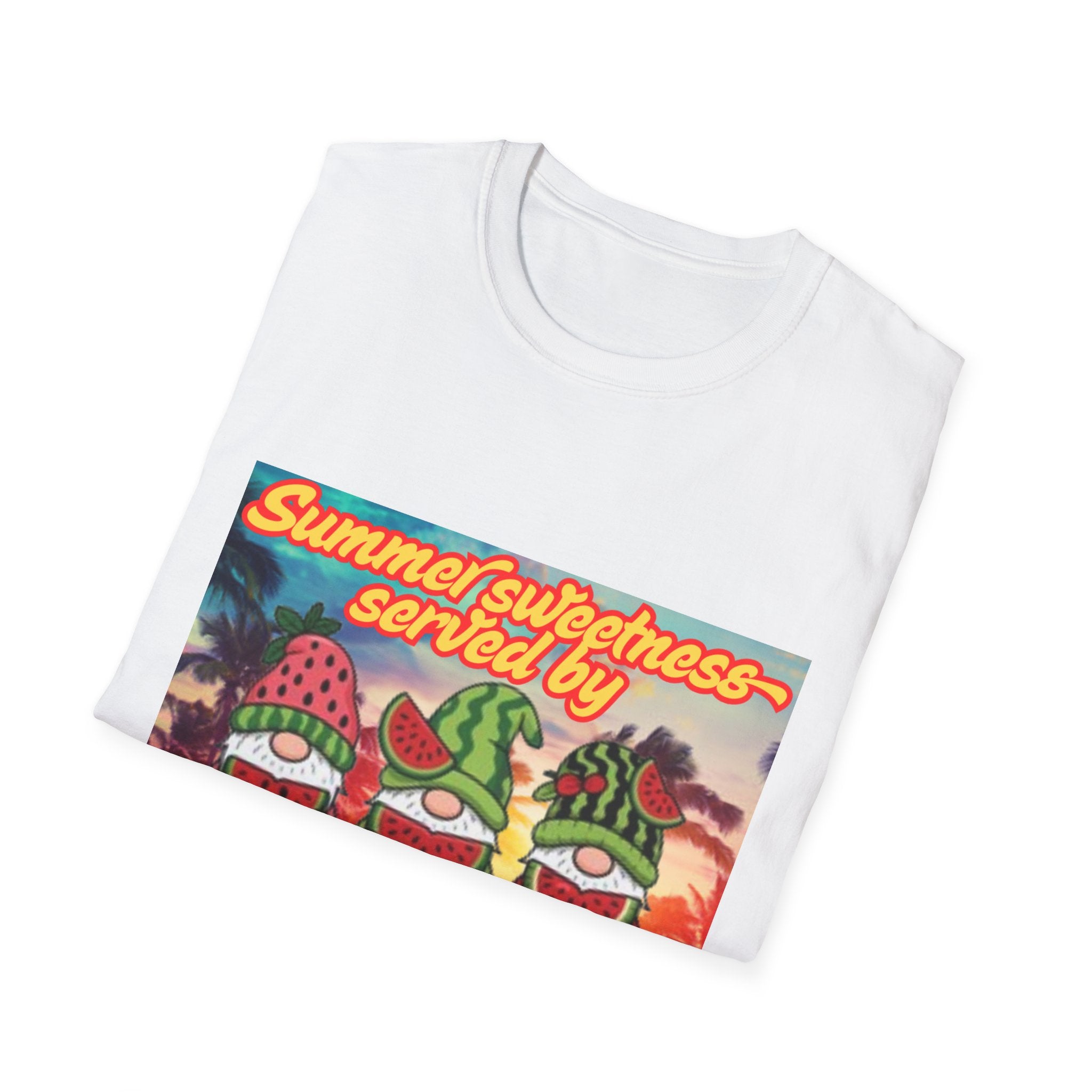 Summer Sweetness Served By Fruity Gnomes Unisex Softstyle T-Shirt