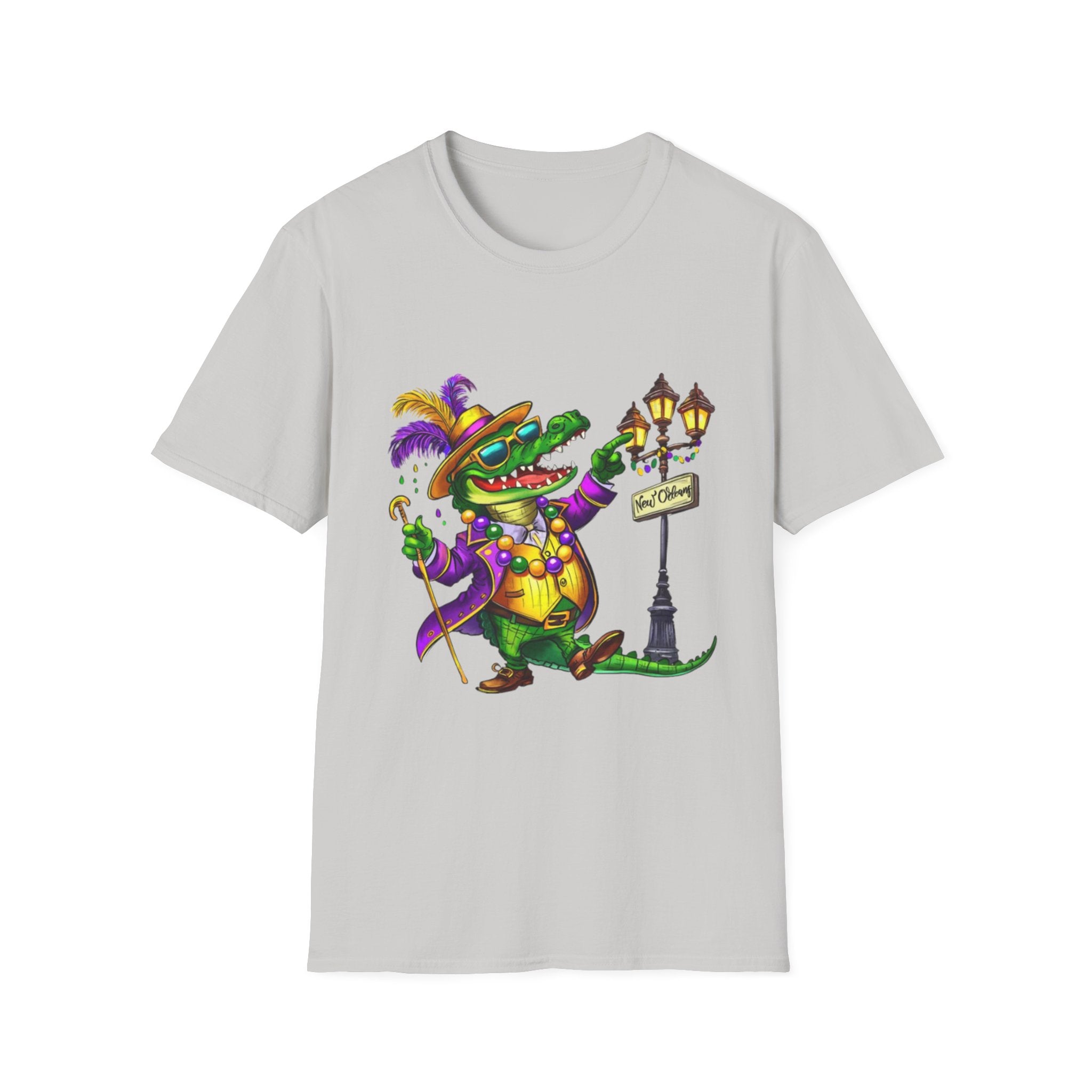 Mardi Gras Gator Unisex Softstyle T-Shirt