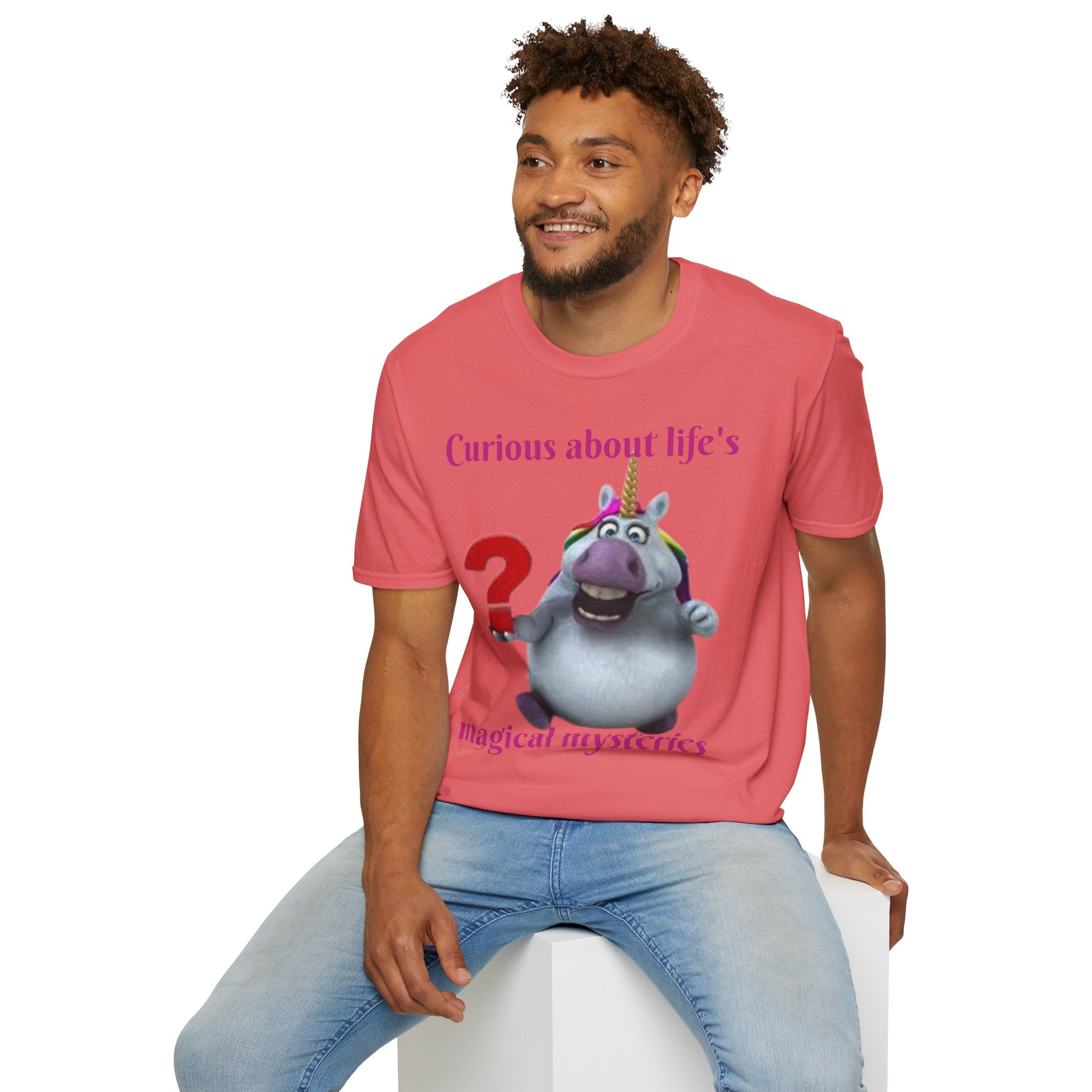 Curious About Life's Magical Mysteries Unicorn Unisex Softstyle T-Shirt