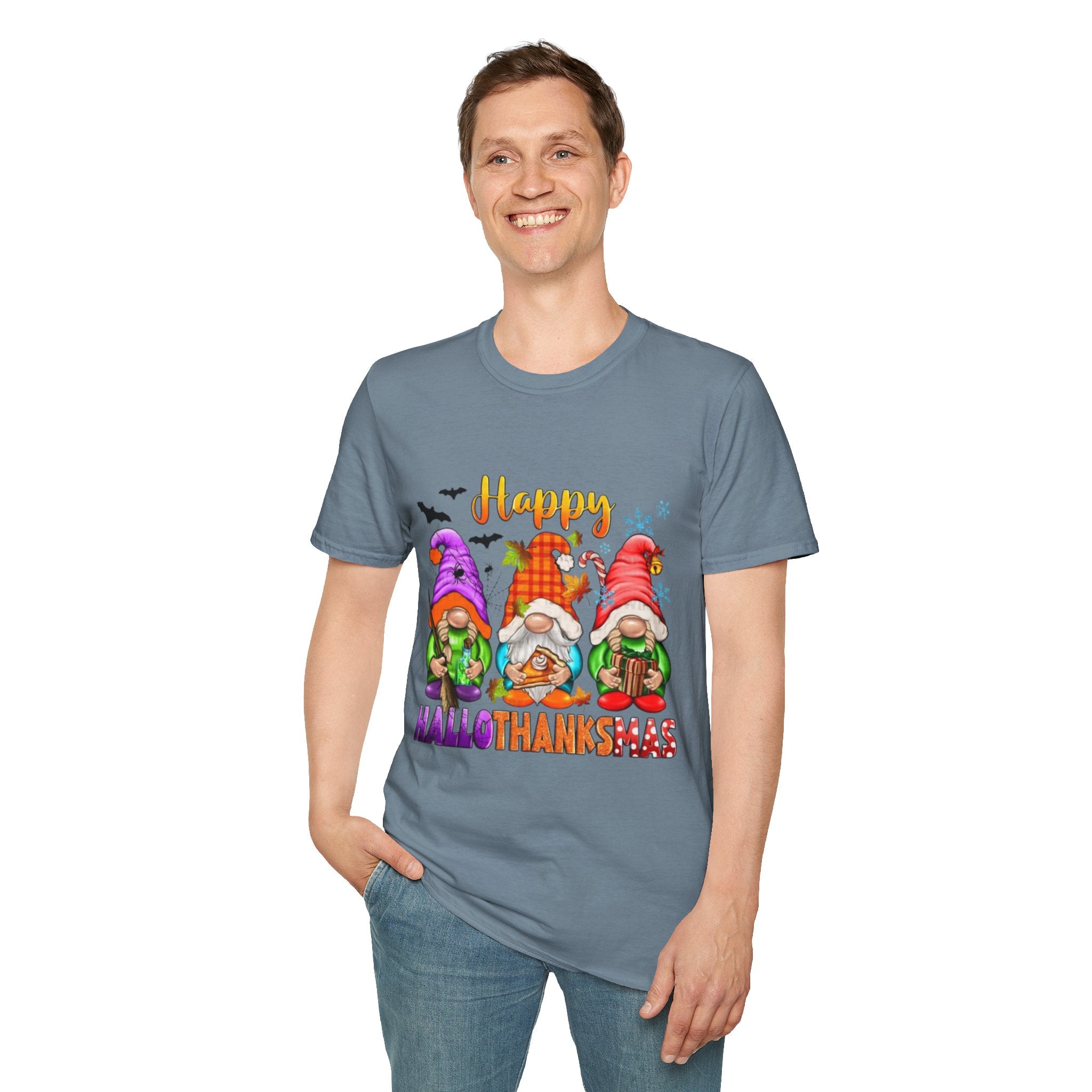 Happy Hallothanksmas Gnome Unisex Softstyle T-Shirt
