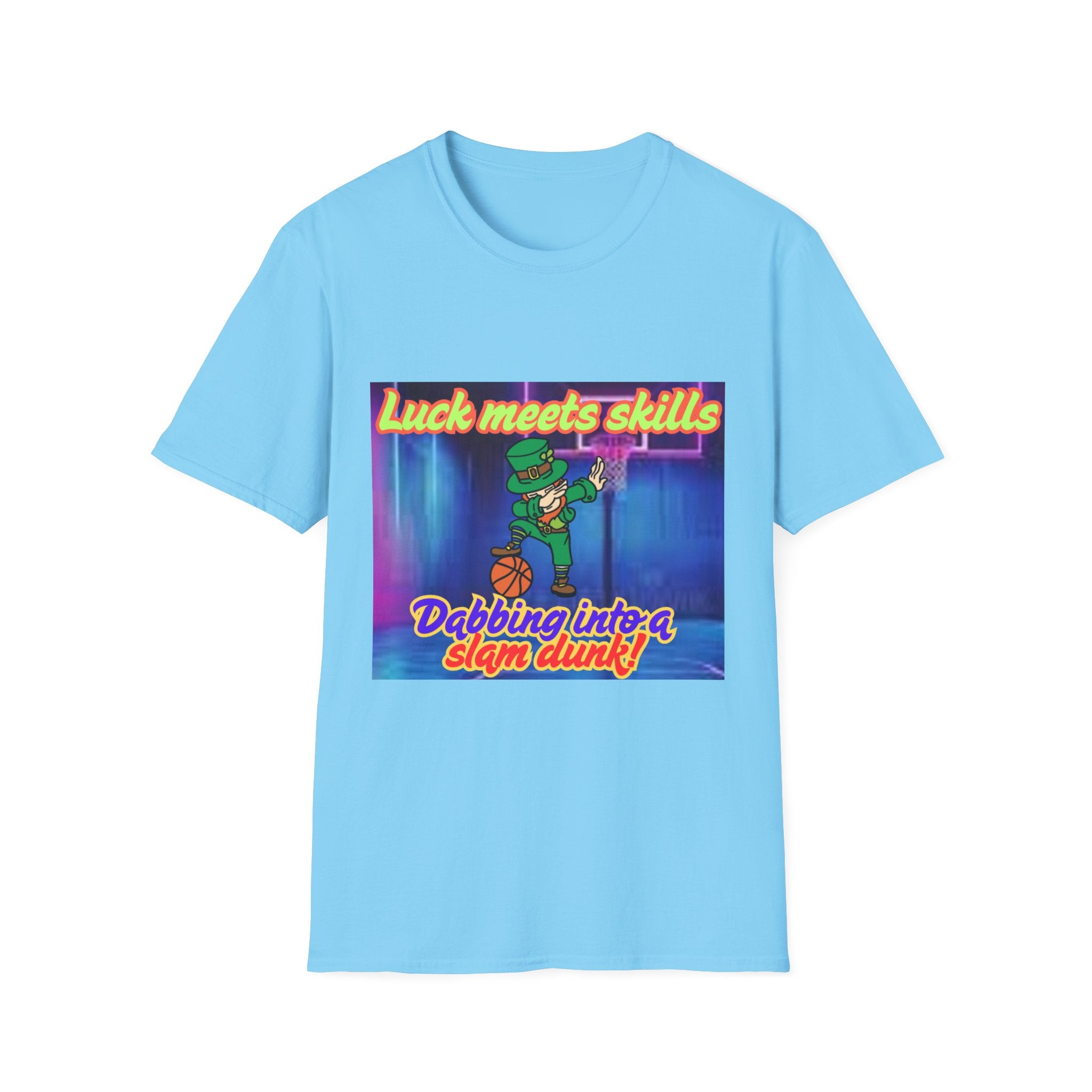 Luck Meets Skills Dabbing Into A Slam Dunk! Unisex Softstyle T-Shirt