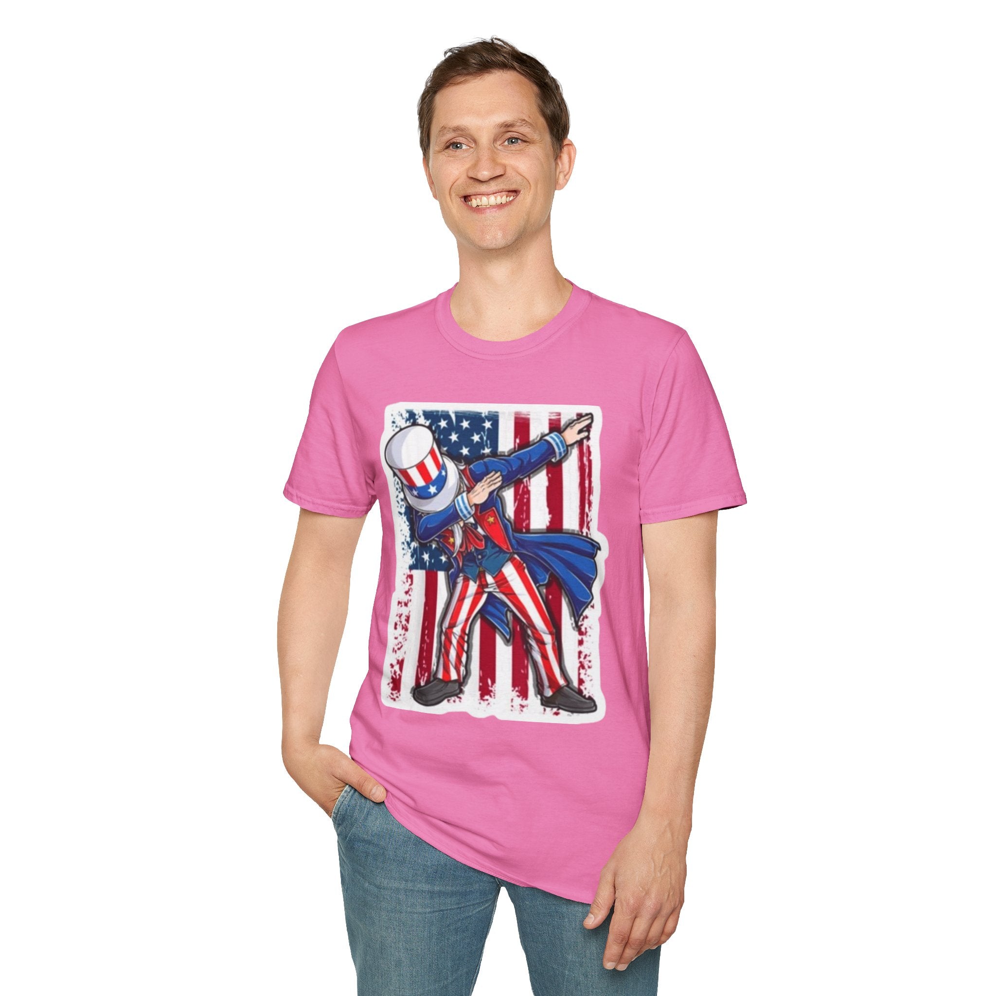 Patriotic Uncle Sam Dabbing Unisex Softstyle T-Shirt