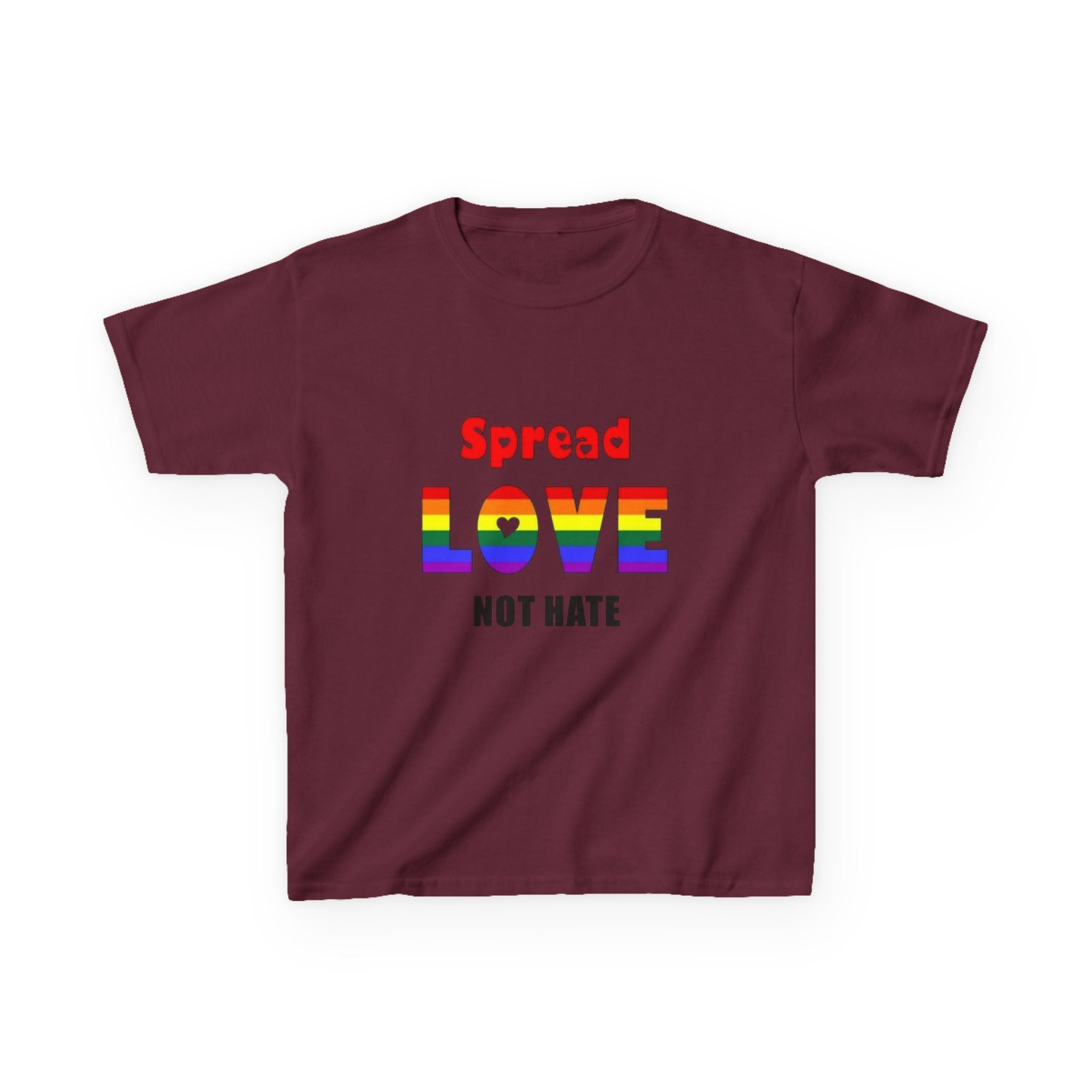 Kids Spread Love Not Hate Heavy Cotton T-Shirt