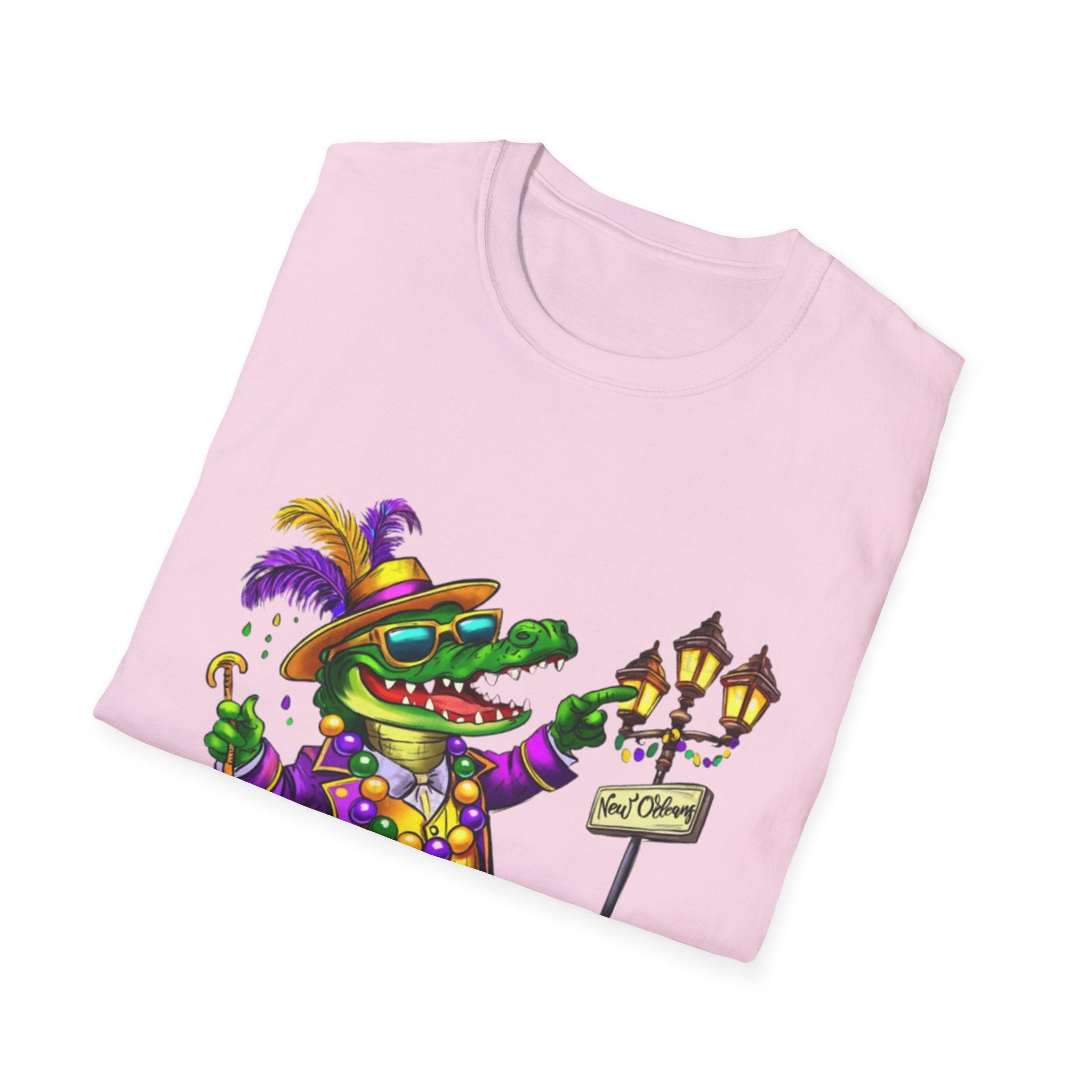 Mardi Gras Gator Unisex Softstyle T-Shirt
