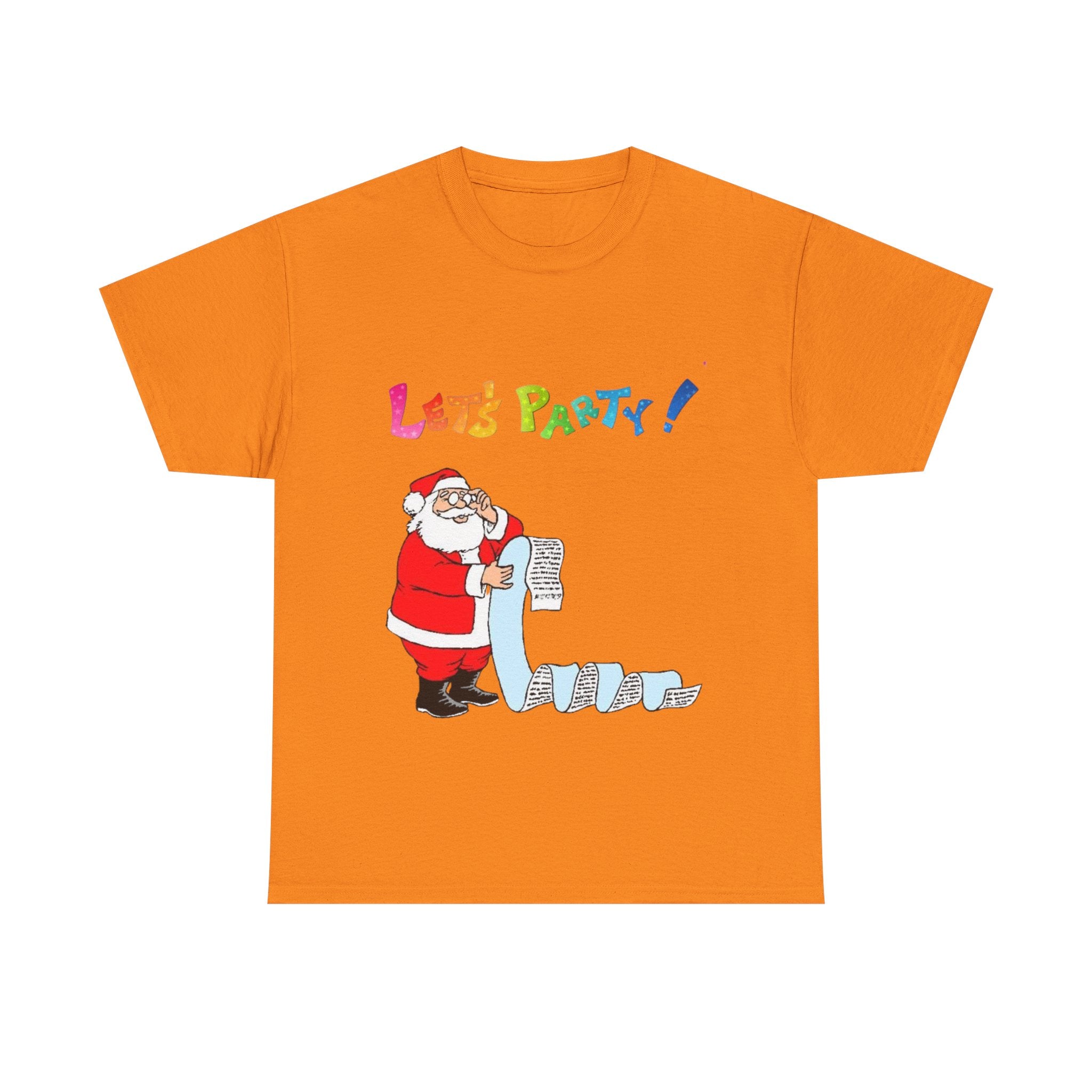 Let's Party! Santa Checking His List Unisex Heavy Cotton T-Shirt