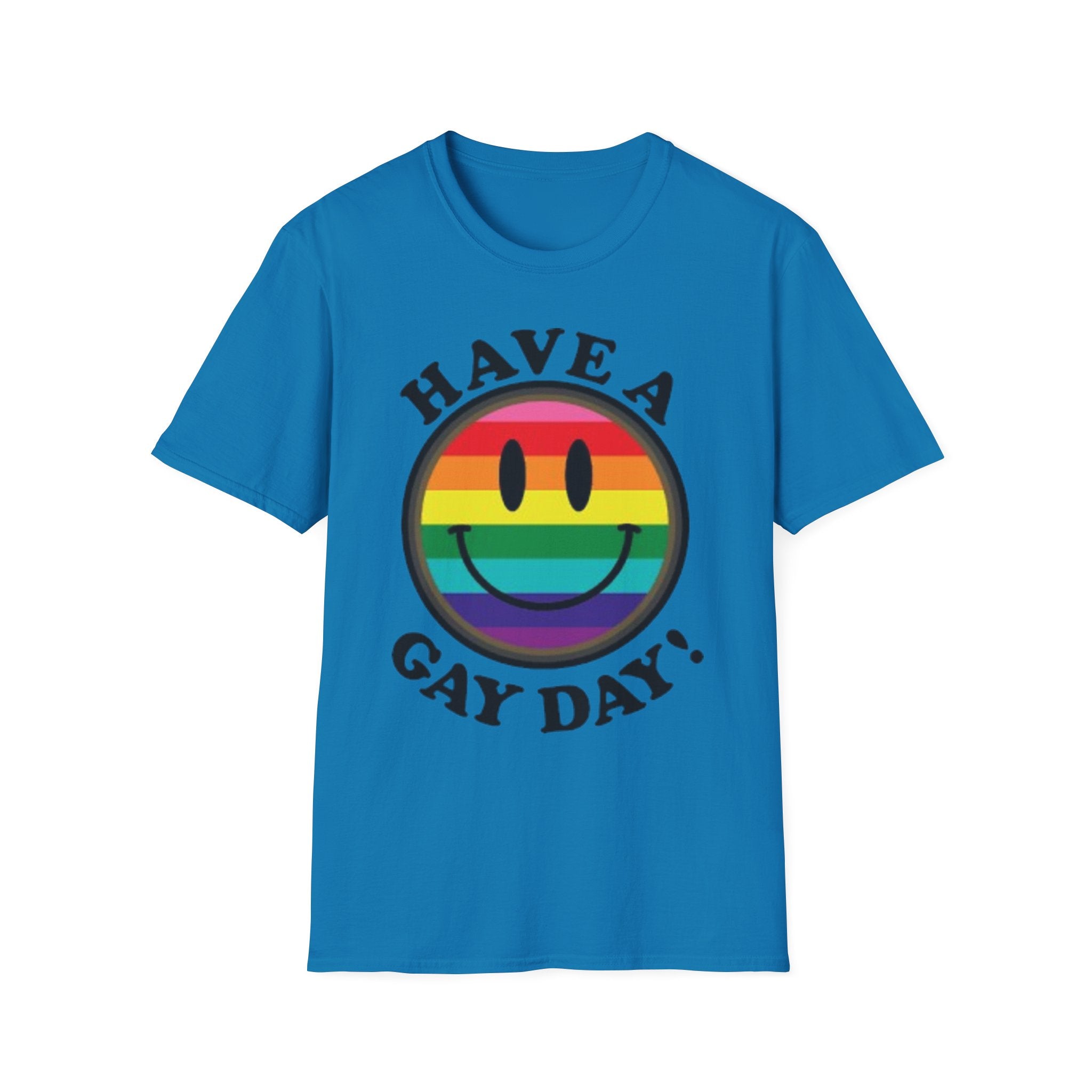 Have A Gay Day Rainbow Smile Unisex Softstyle T-Shirt