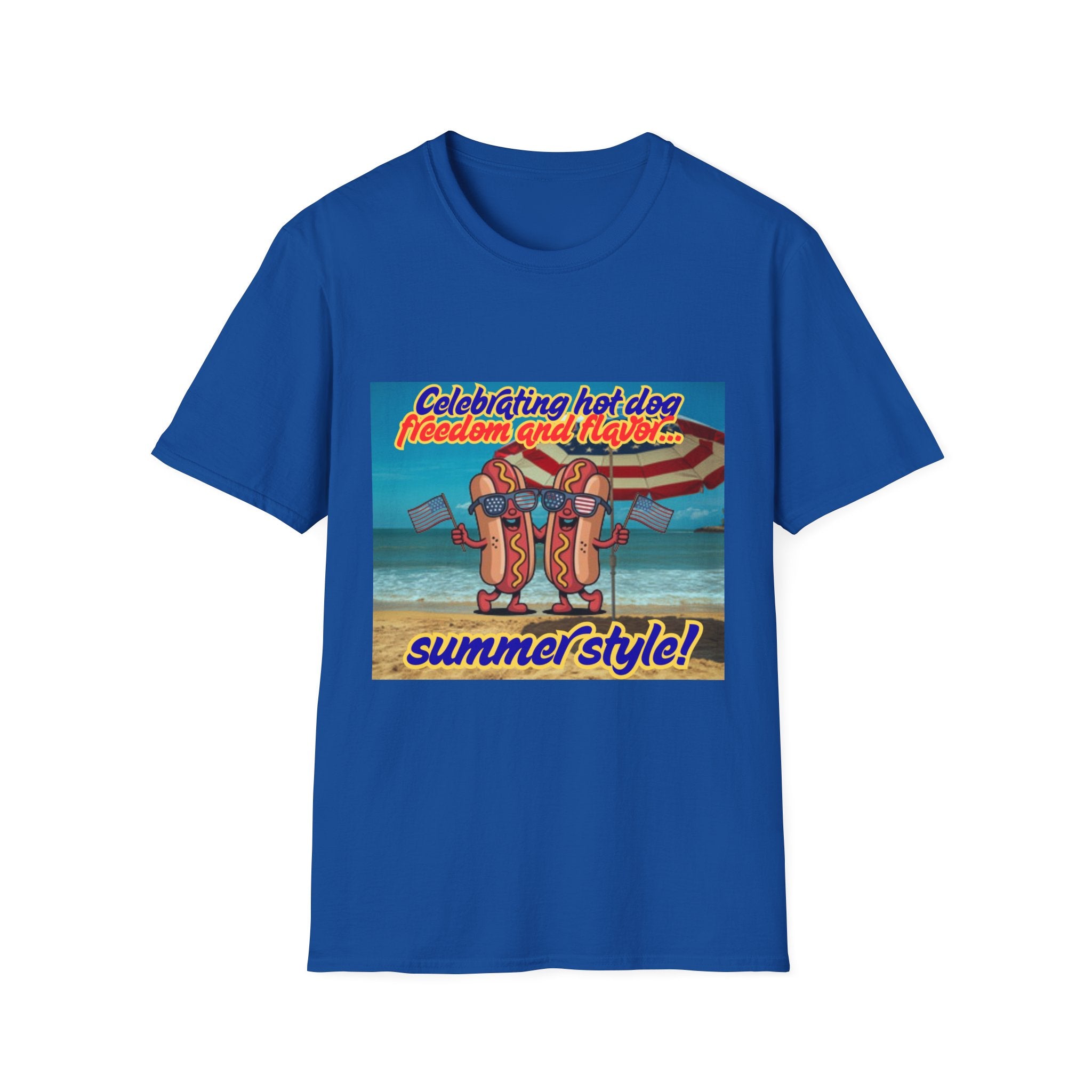 Celebrating Hot Dog Freedom And Flavor Summer Style! Unisex Softstyle T-Shirt