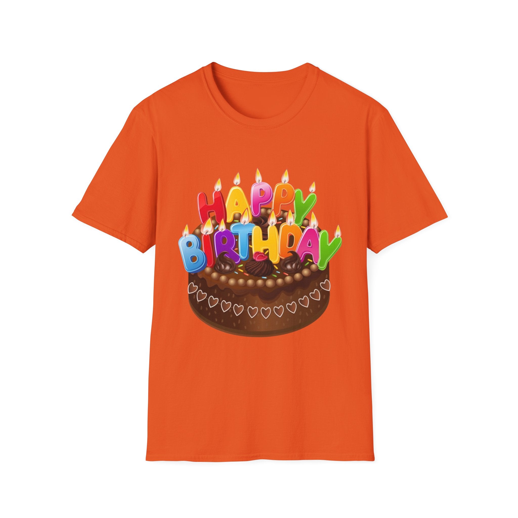 Happy Birthday Cake Unisex Softstyle T-Shirt Personalize It!