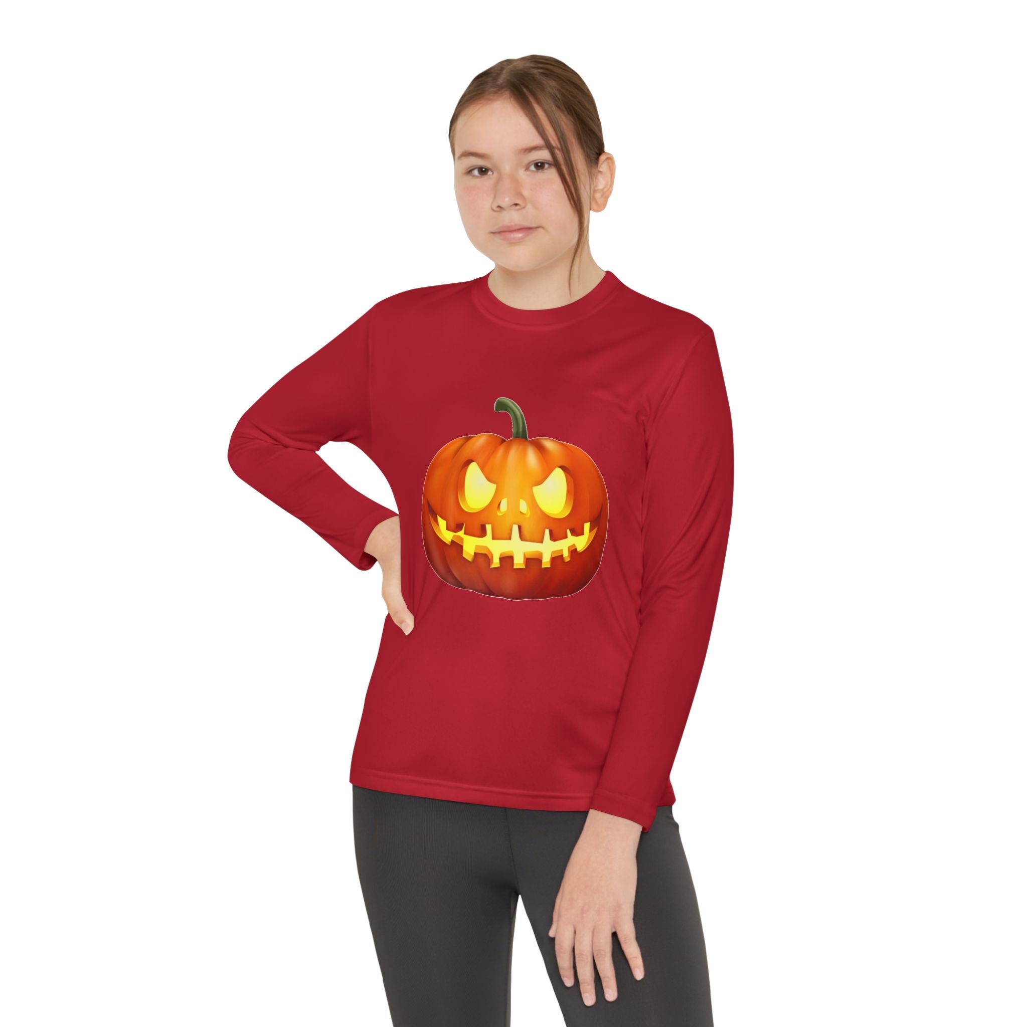 Halloween Pumpkin Youth Long Sleeve Competitor T-Shirt