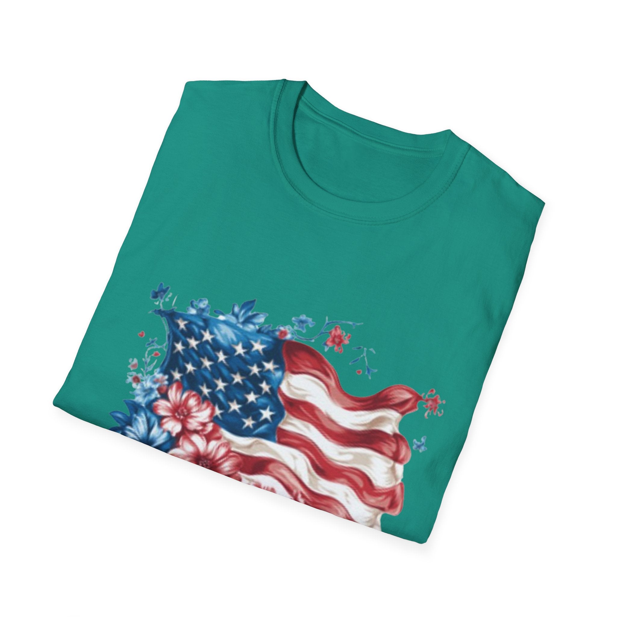 Patriotic USA Flag Unisex Softstyle T-Shirt
