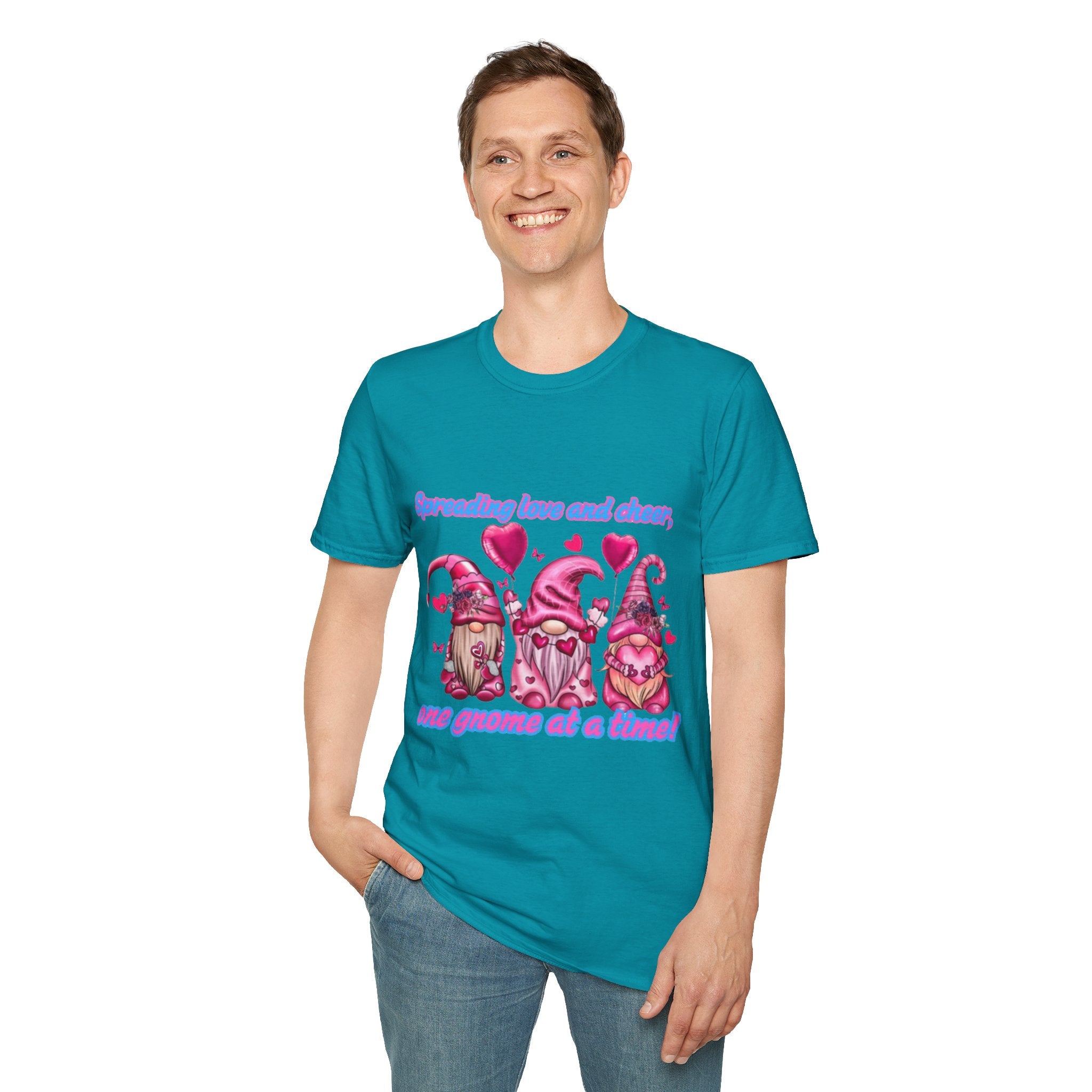 Spreading Love And Cheer One Gnome At A Time Unisex Softstyle T-Shirt