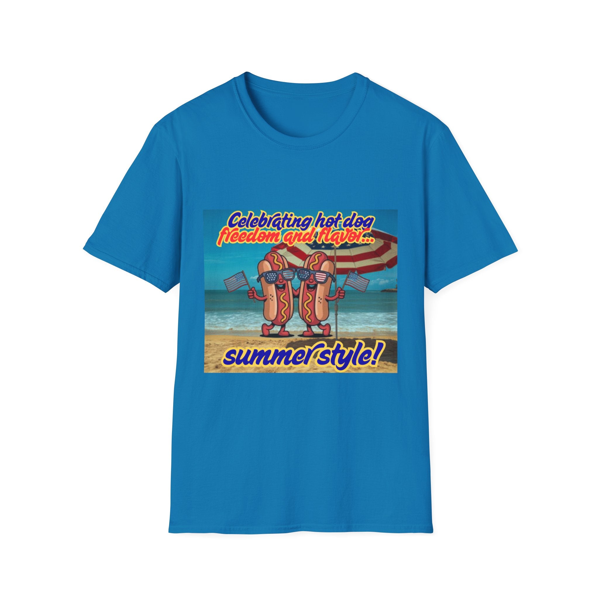Celebrating Hot Dog Freedom And Flavor Summer Style! Unisex Softstyle T-Shirt