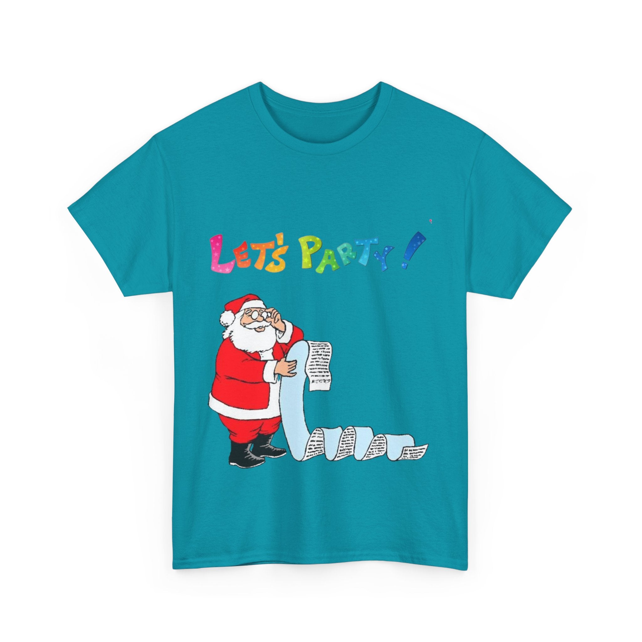 Let's Party! Santa Checking His List Unisex Heavy Cotton T-Shirt