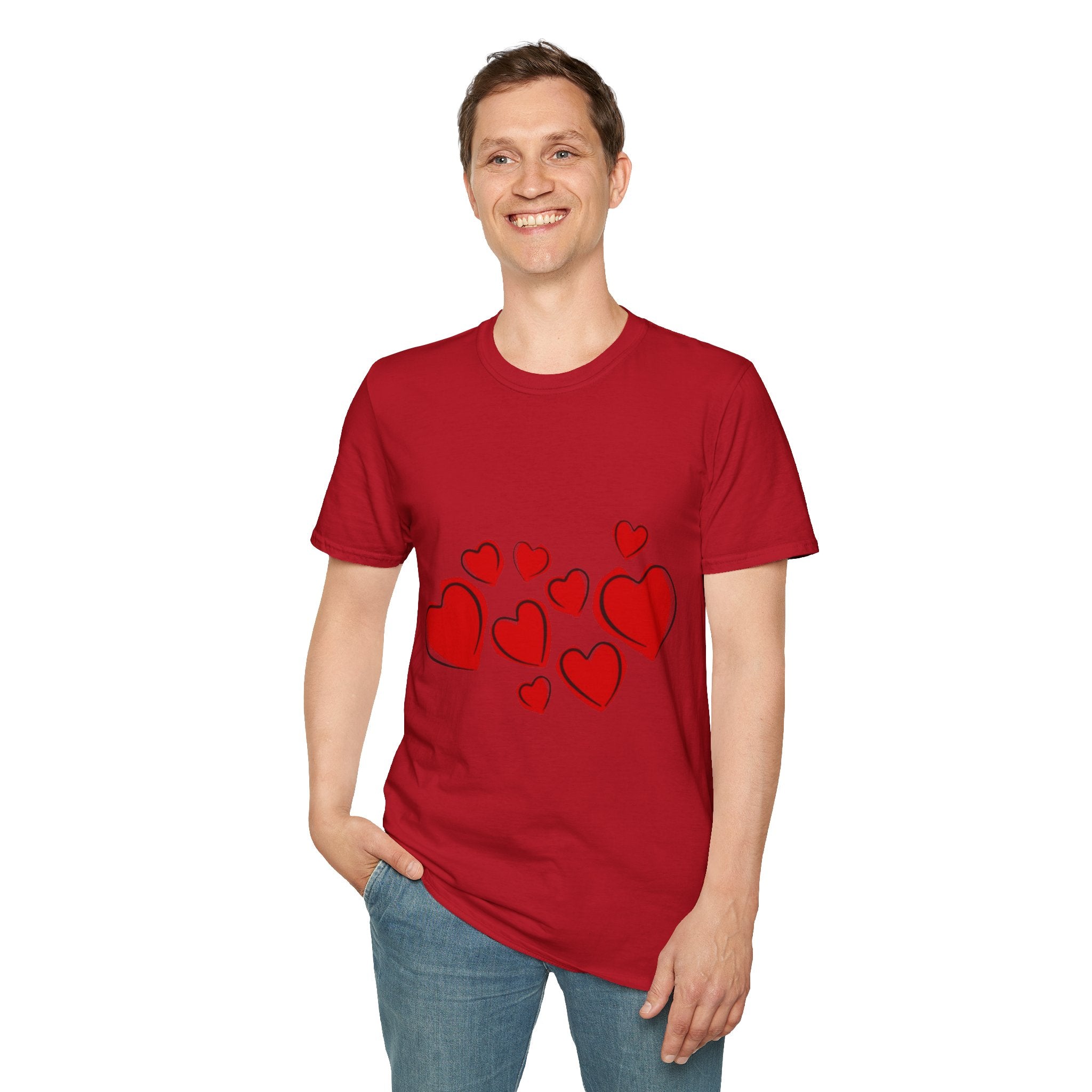 Valentine's Day Hearts Unisex Softstyle T-Shirt