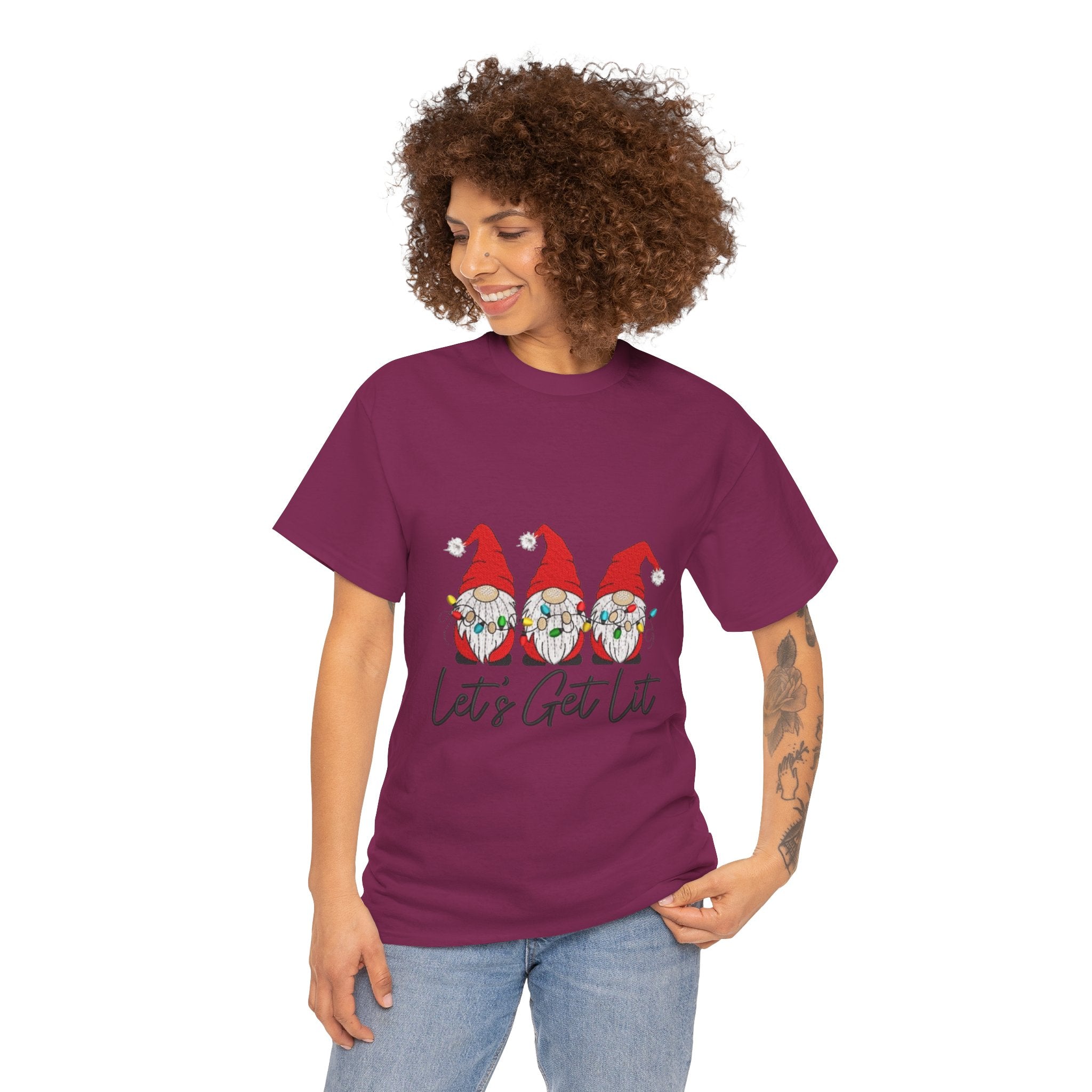 Let's Get Lit Gnome Unisex Heavy Cotton T-Shirt