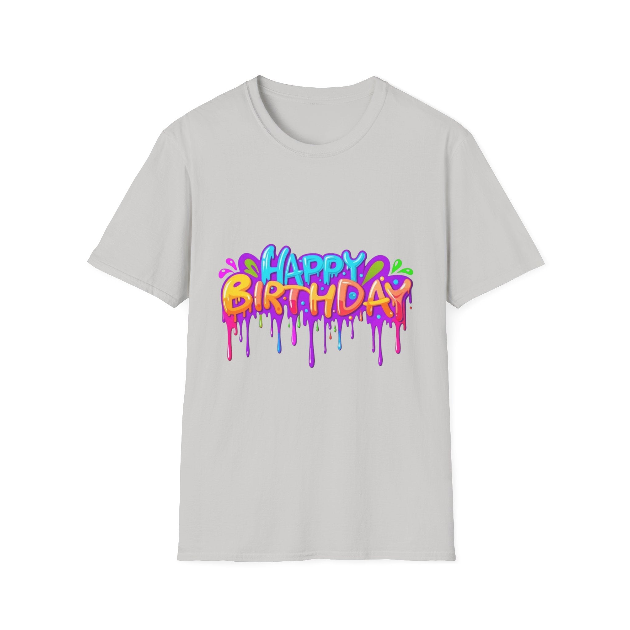 Happy Birthday Unisex Softstyle Short Sleeve T-Shirt Personalize It!