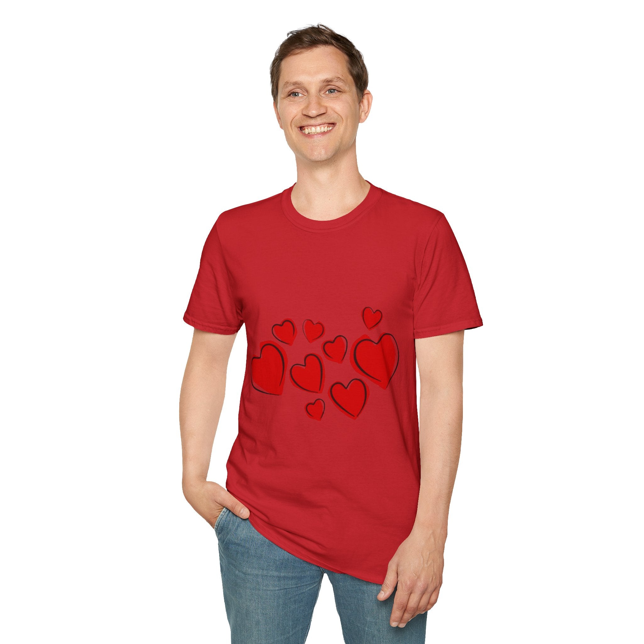 Valentine's Day Hearts Unisex Softstyle T-Shirt