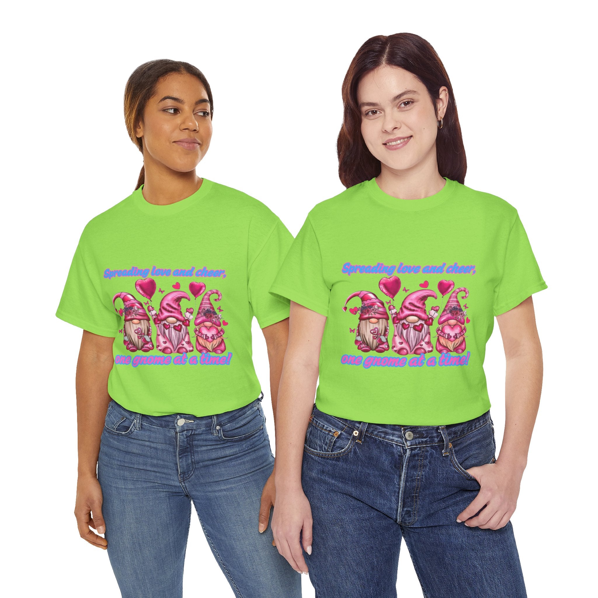 Spreading Love And Cheer, One Gnome At A Time Unisex Heavy Cotton T-Shirt