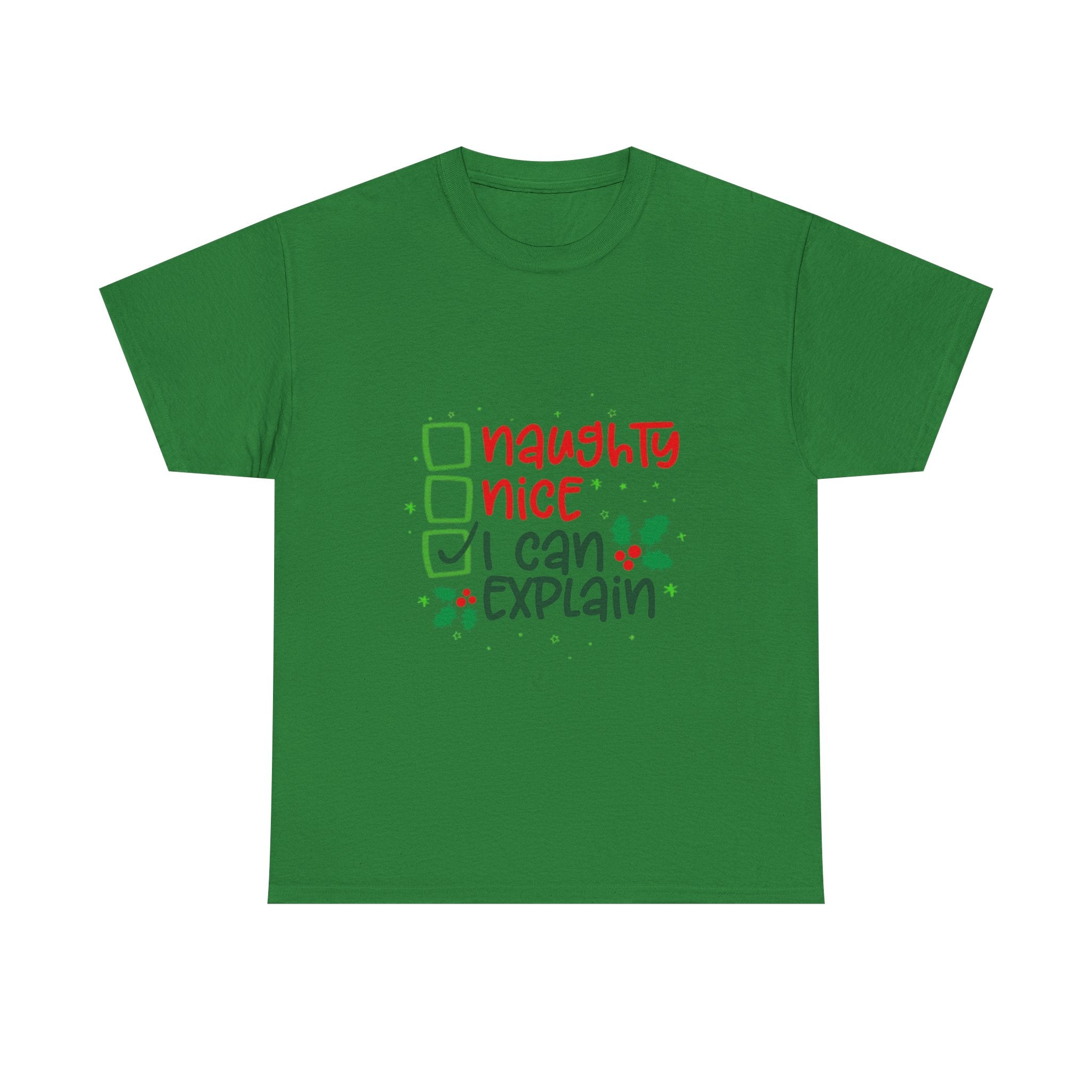 Naughty, Nice, I Can Explain Unisex Heavy Cotton T-Shirt