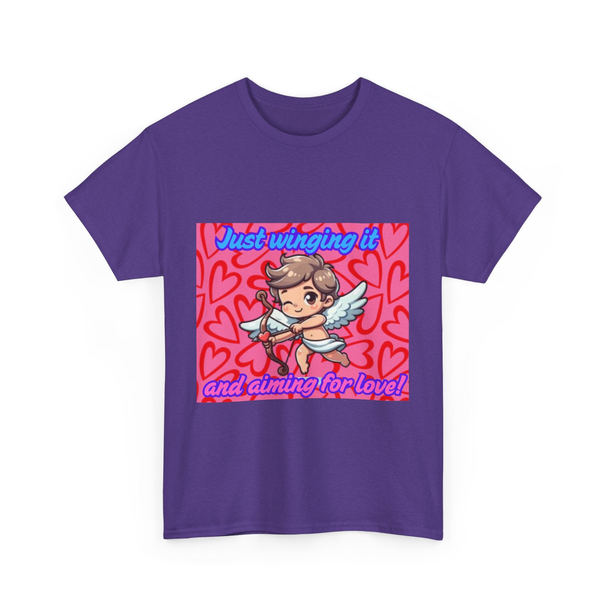 Just Winging It And Aiming For Love Unisex Heavy Cotton T-Shirt