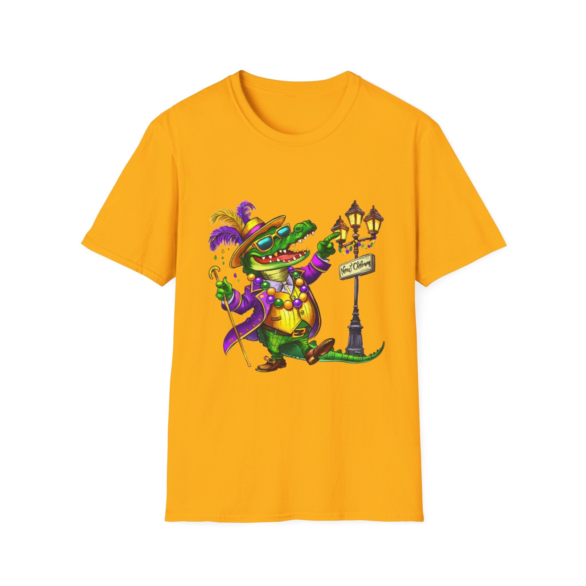 Mardi Gras Gator Unisex Softstyle T-Shirt