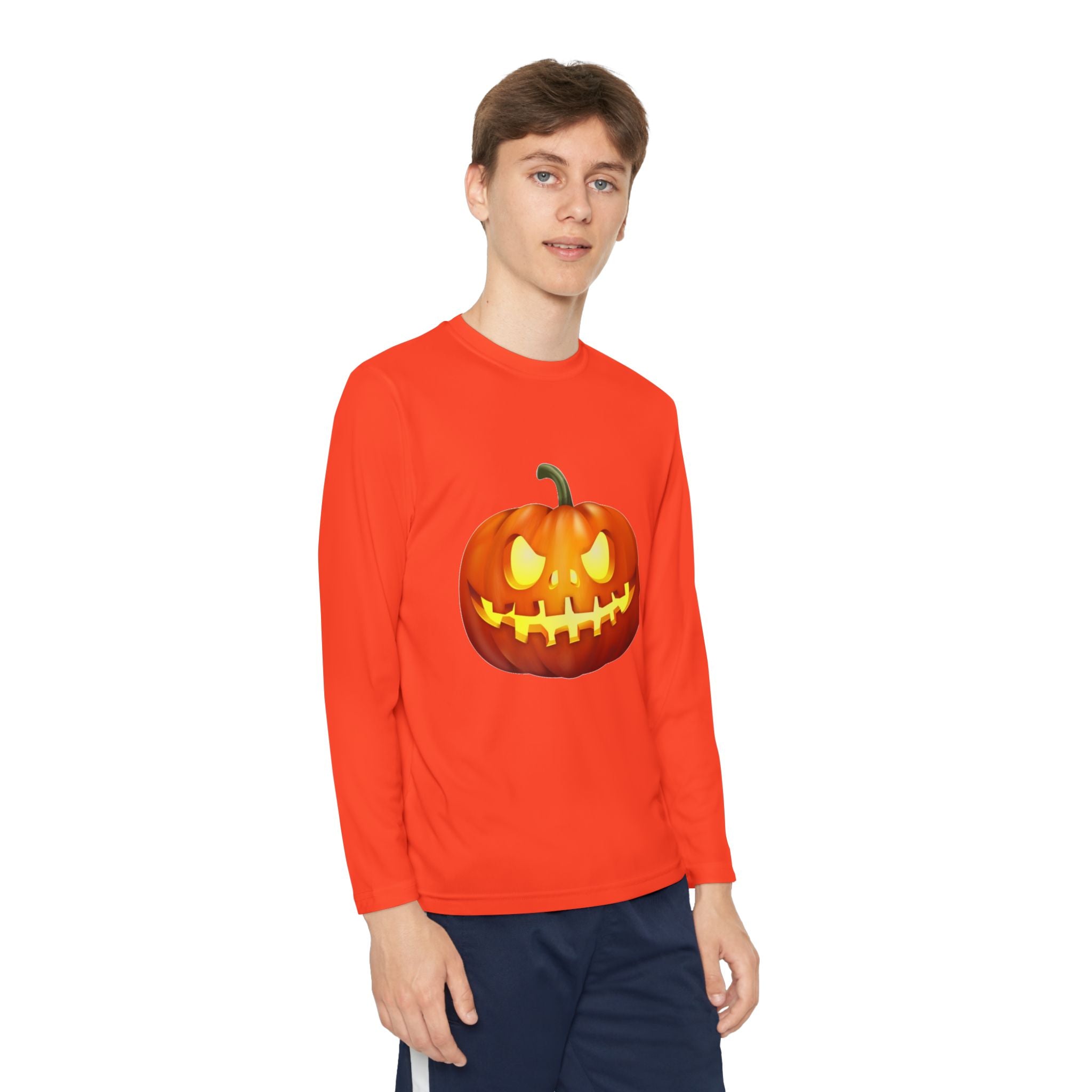 Halloween Pumpkin Youth Long Sleeve Competitor T-Shirt
