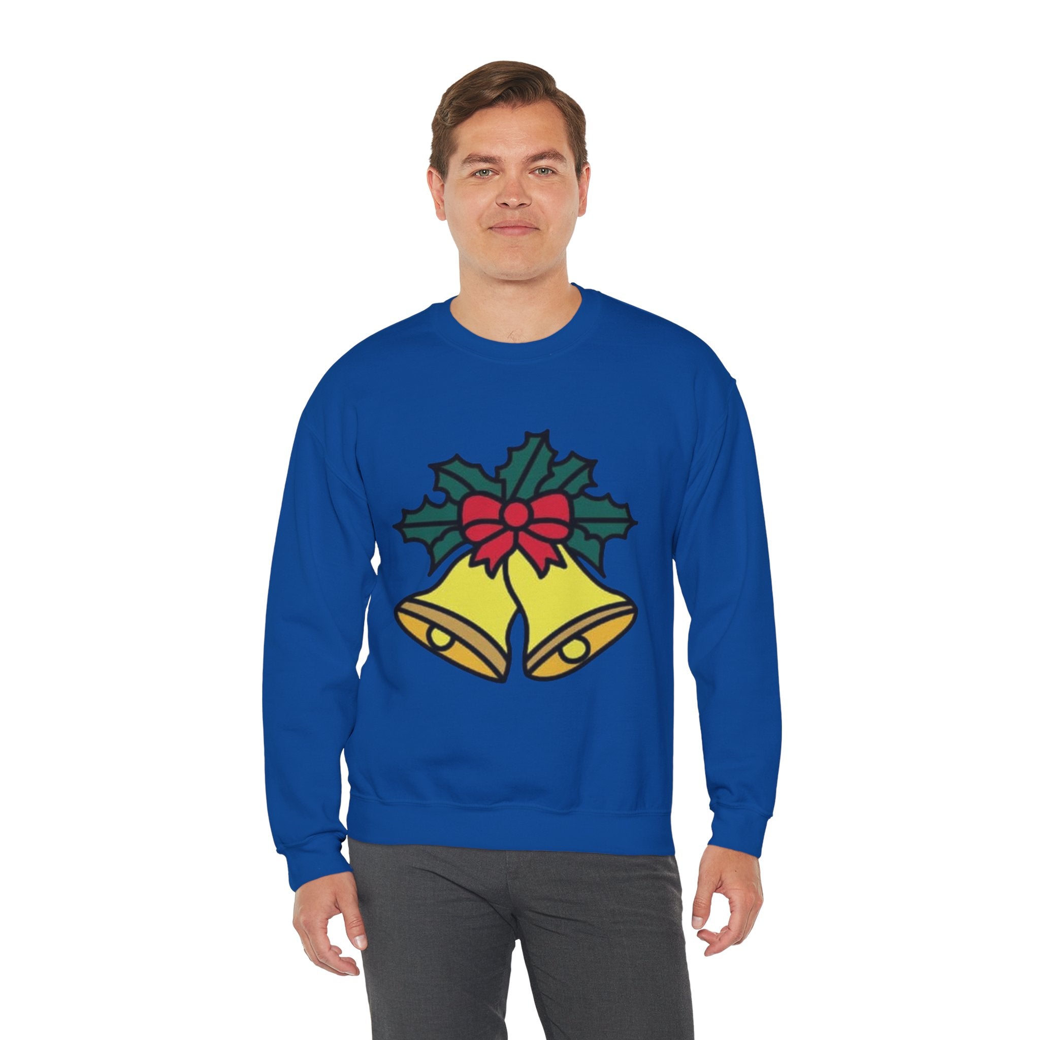 Festive Holiday Bells & Holly Unisex Heavy Blend™ Crewneck Sweatshirt