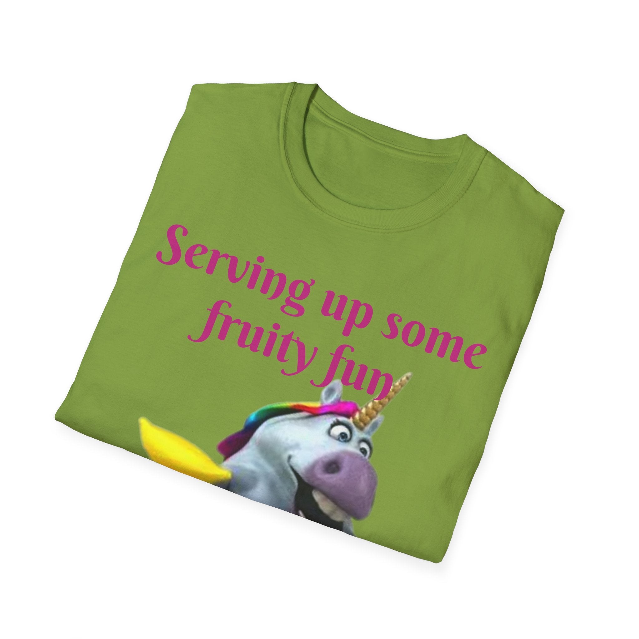 Serving Up Some Fruity Fun Let's Go Bananas Unicorn Unisex Softstyle T-Shirt