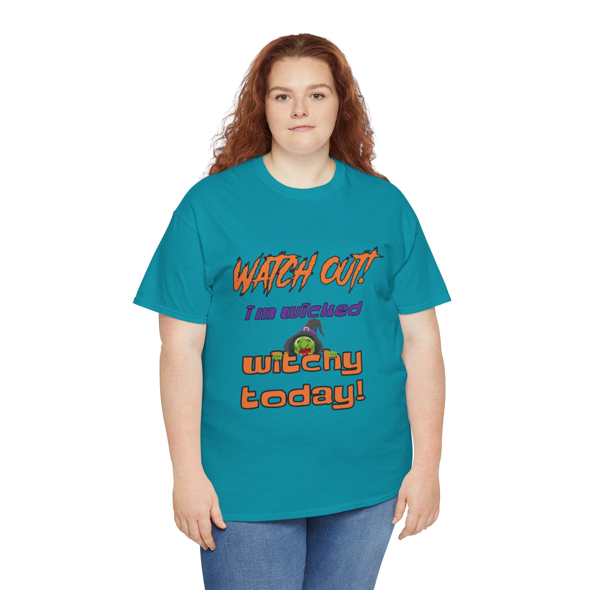 Watch Out I'm Wicked Witchy Today Halloween Unisex Heavy Cotton T-Shirt