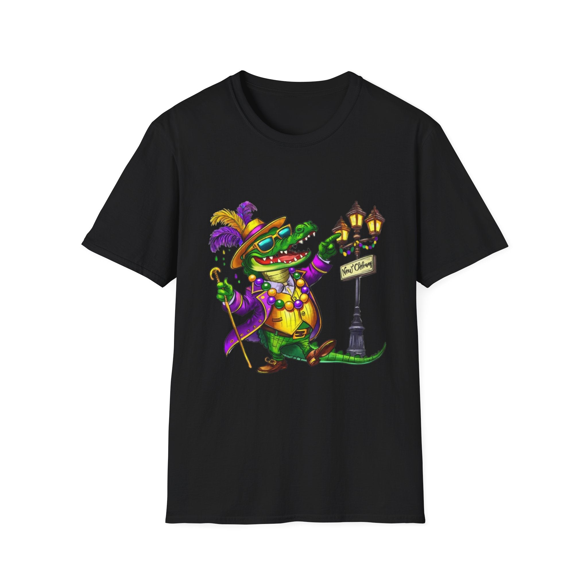 Mardi Gras Gator Unisex Softstyle T-Shirt