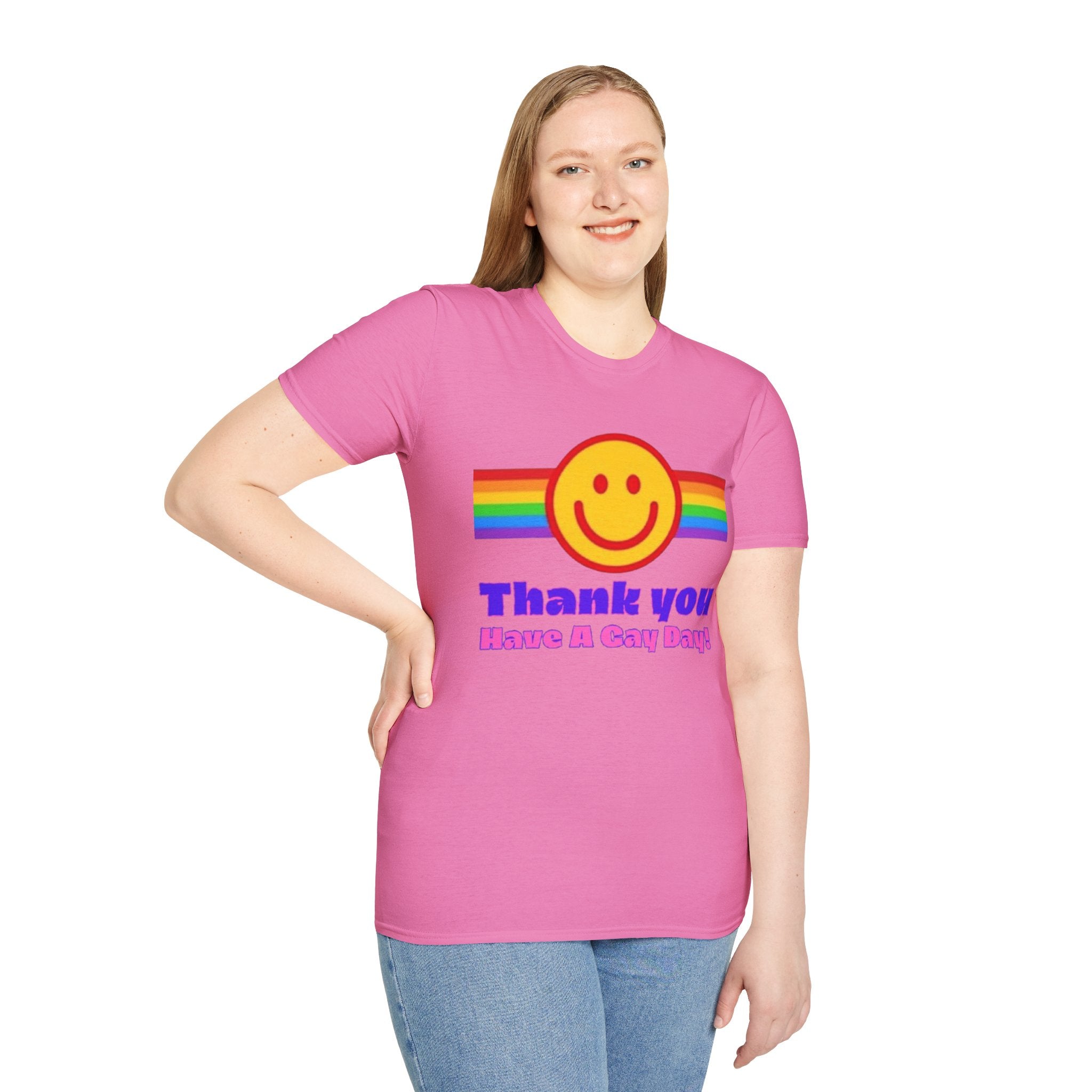 Thank You Have A Gay Day Unisex Softstyle T-Shirt