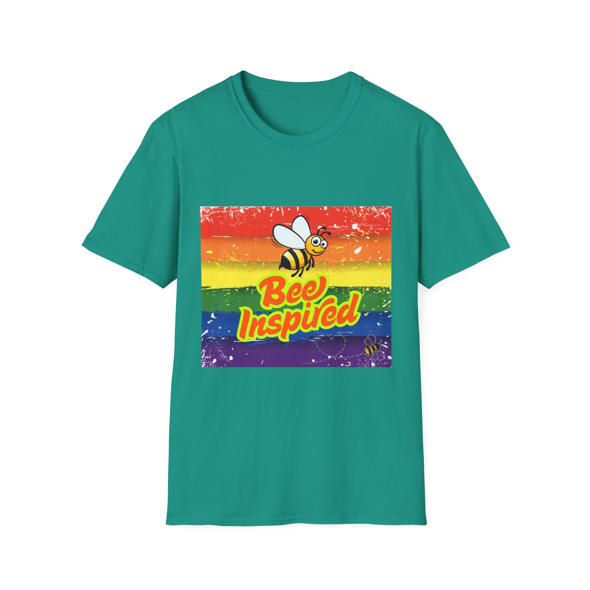 Bee Inspired Rainbow Unisex Softstyle T-Shirt