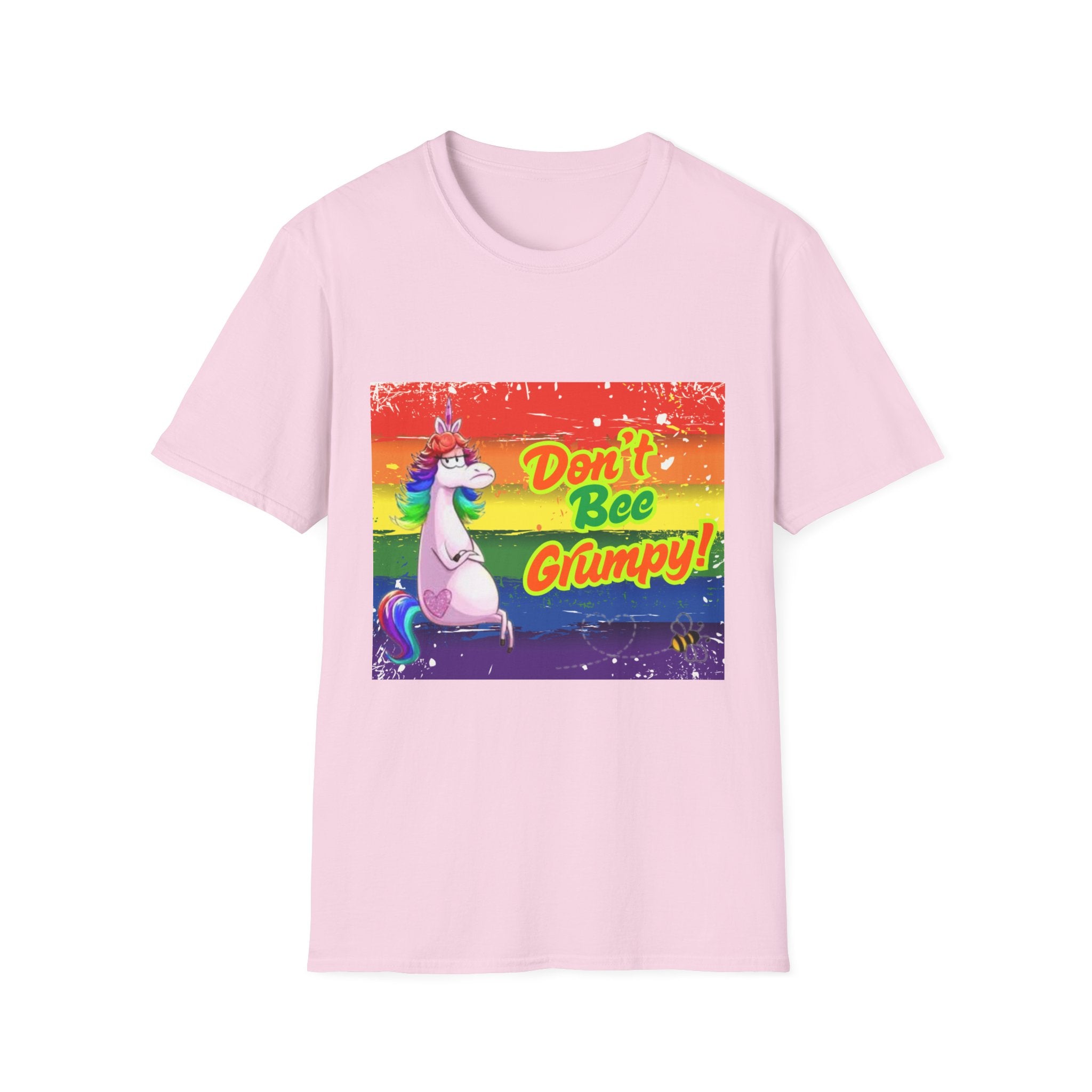 Don't Bee Grumpy Rainbow Unisex Softstyle T-Shirt