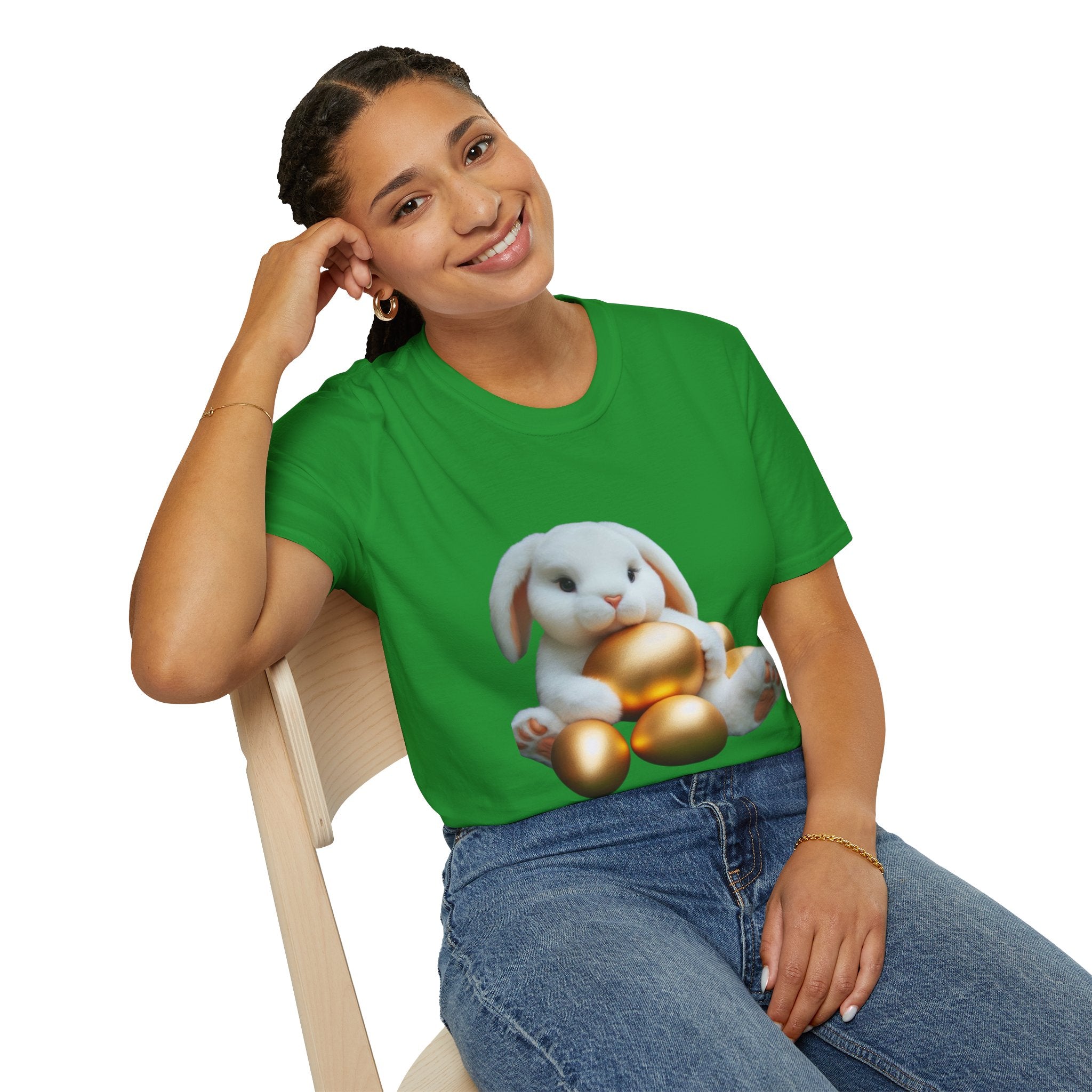 Easter Bunny And His Golden Eggs Unisex Softstyle T-Shirt