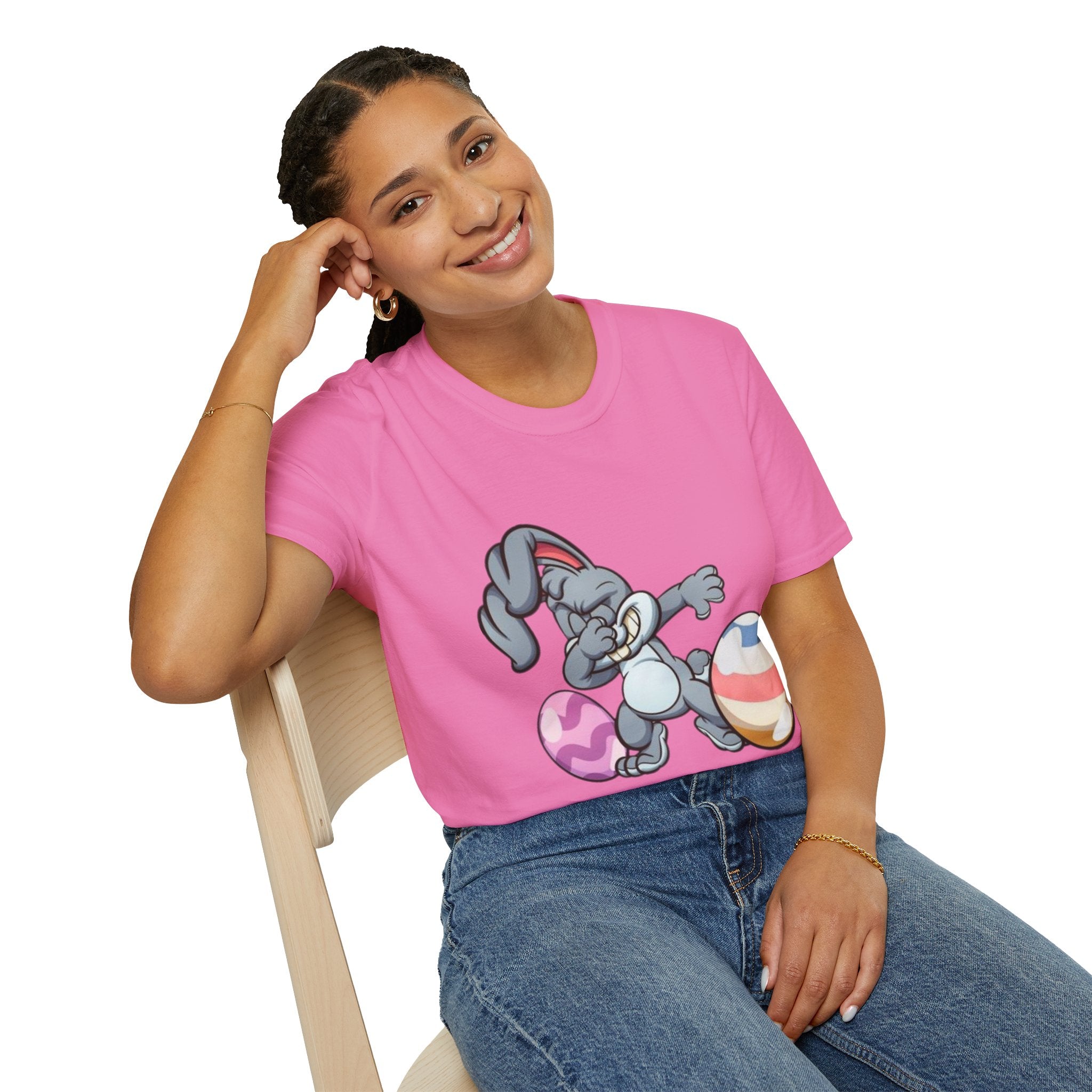 Dabbing Easter Bunny Unisex Softstyle T-Shirt
