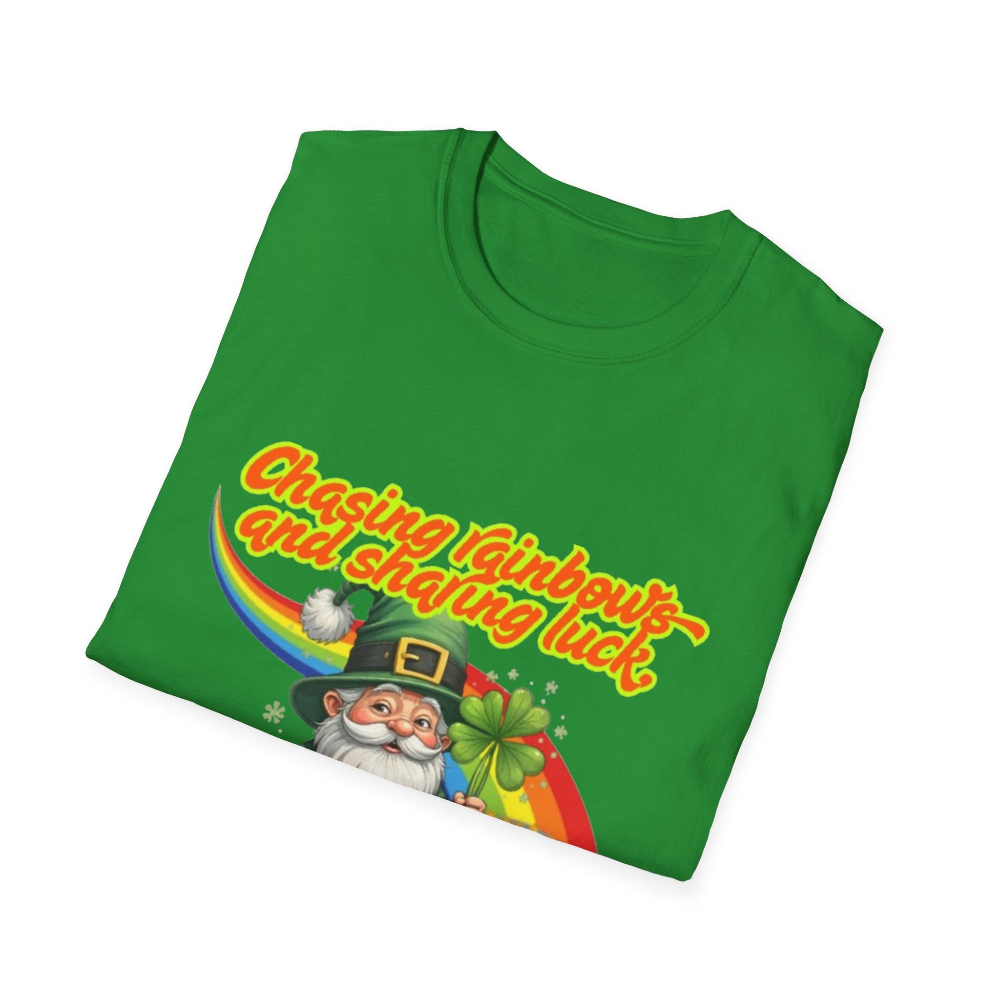 Chasing Rainbows And Sharing Luck, One Clover At A Time! Unisex Softstyle T-Shirt