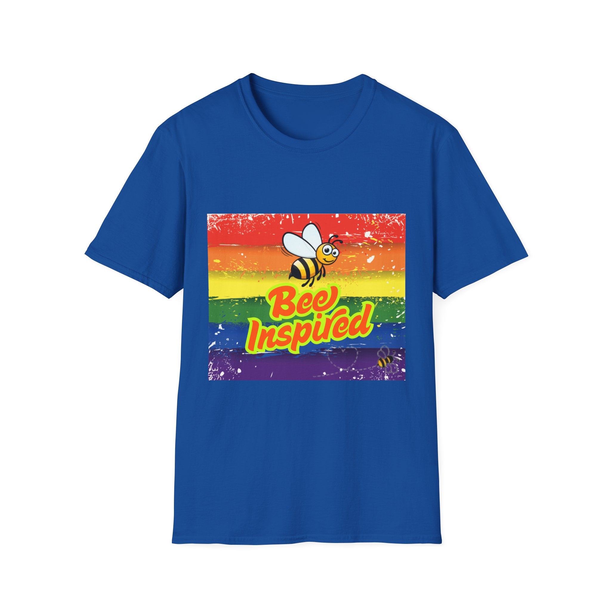 Bee Inspired Rainbow Unisex Softstyle T-Shirt