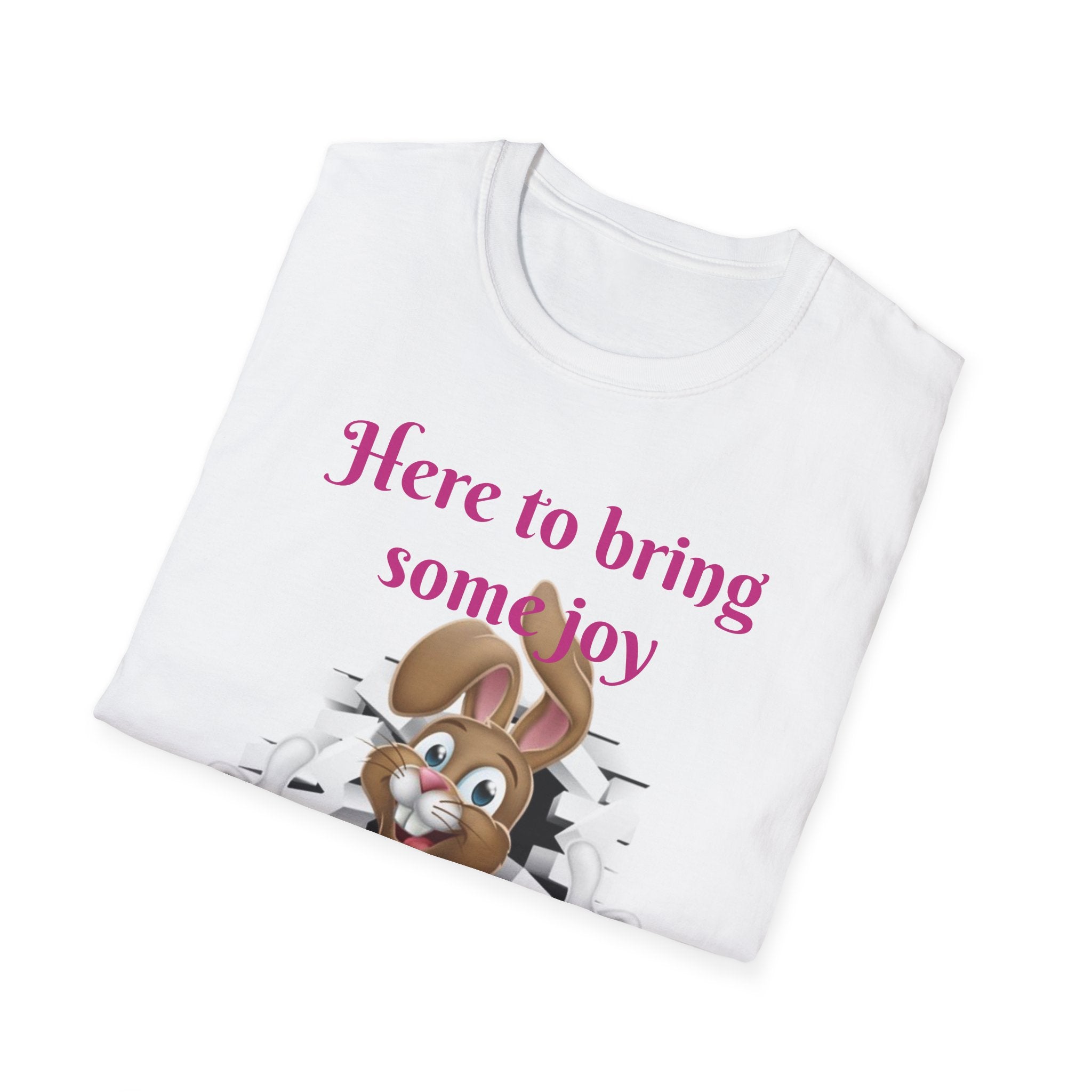 Here To Bring Some Joy Let's Hop Into Adventure Unisex Softstyle T-Shirt