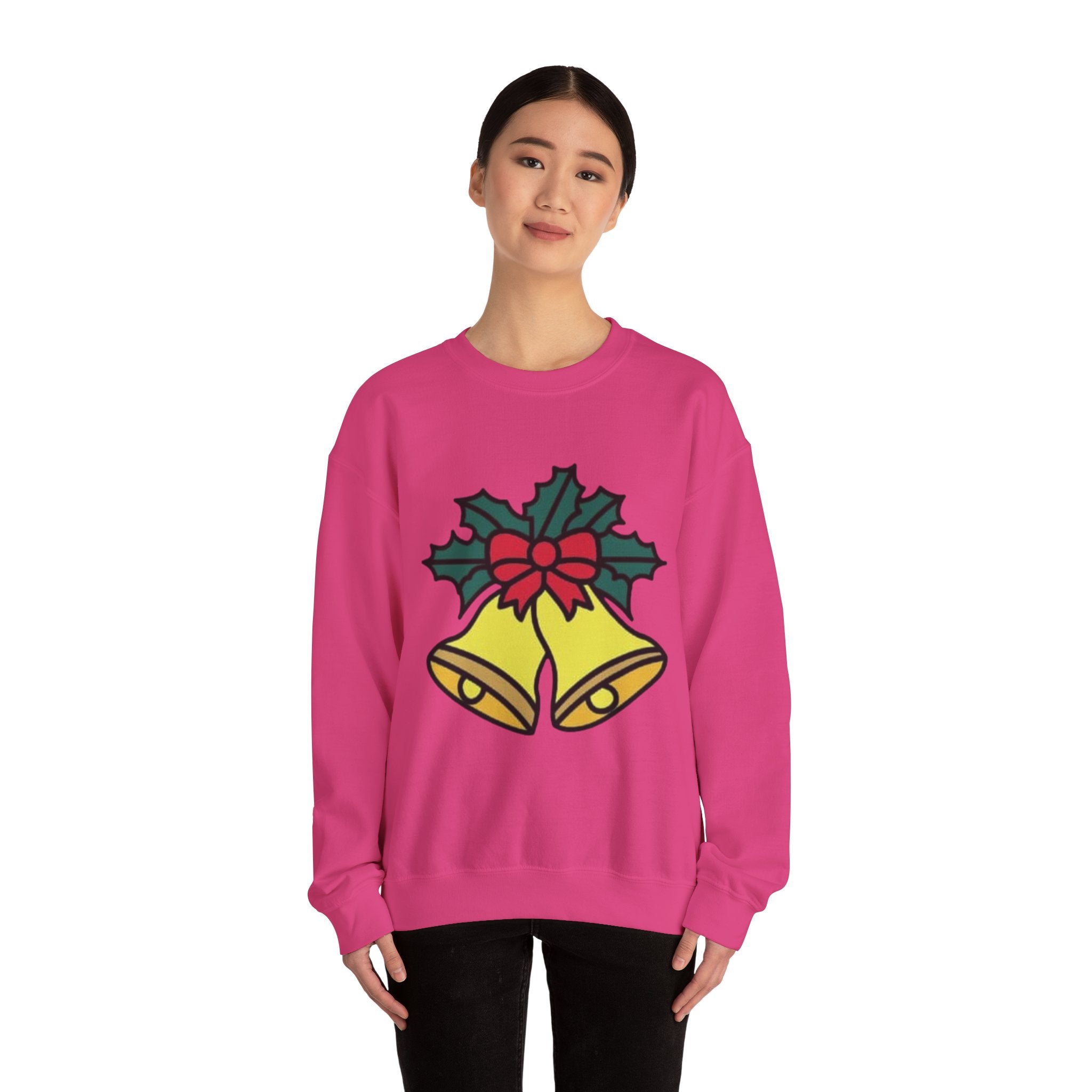 Festive Holiday Bells & Holly Unisex Heavy Blend™ Crewneck Sweatshirt