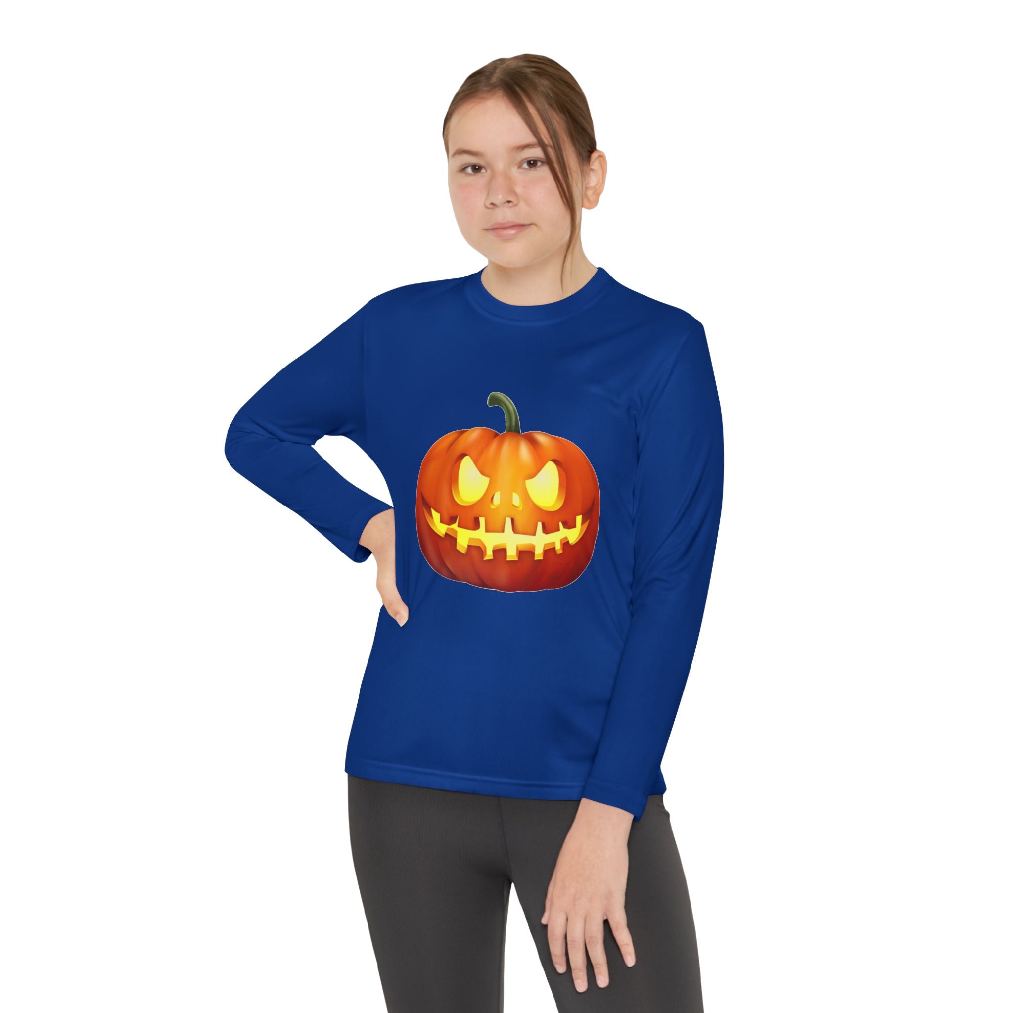 Halloween Pumpkin Youth Long Sleeve Competitor T-Shirt
