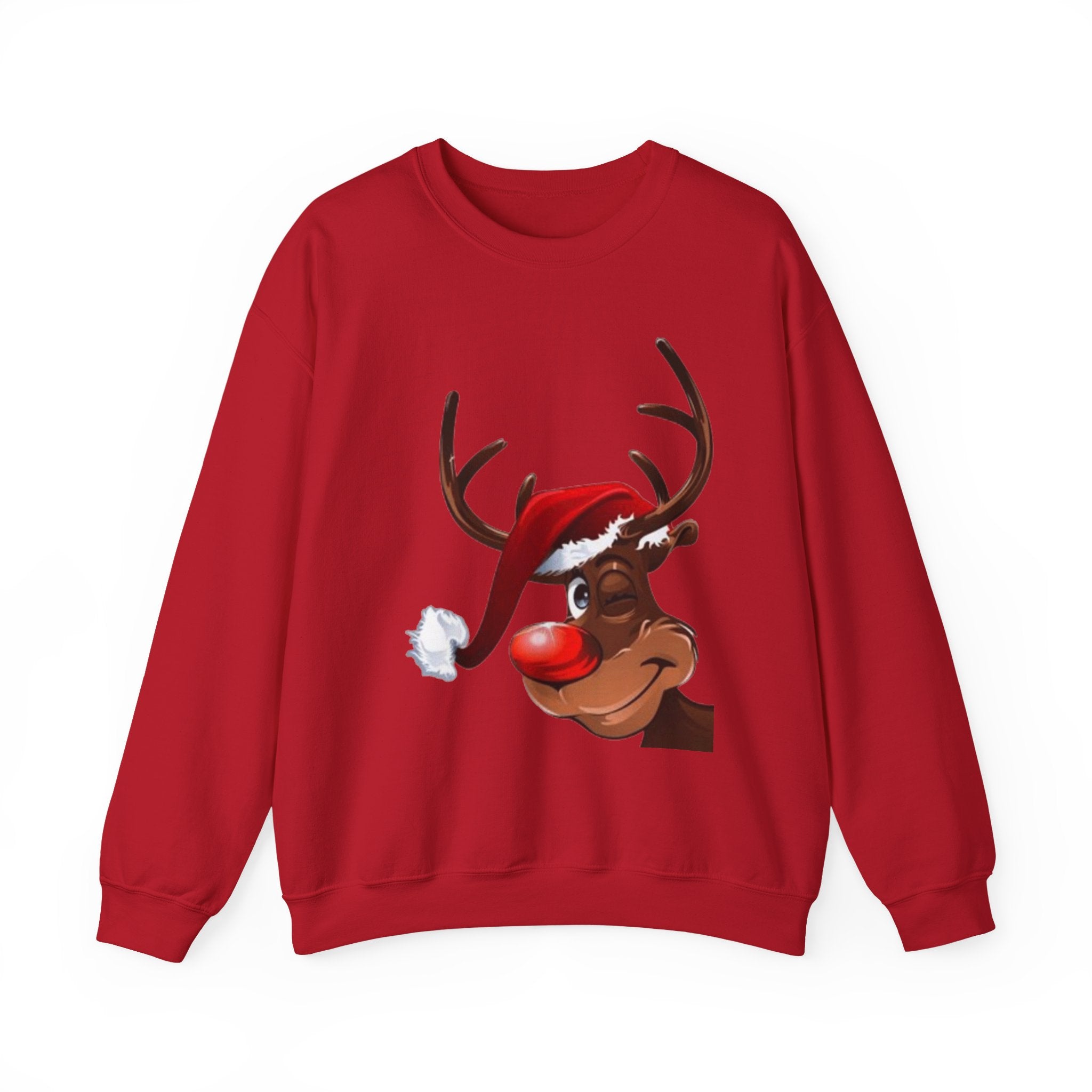 Festive Reindeer Unisex Heavy Blend™ Crewneck Sweatshirt