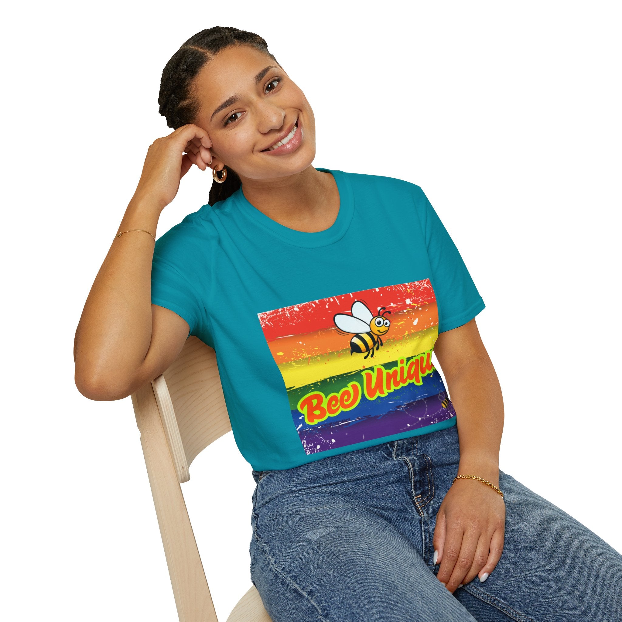 Bee Unique Rainbow Unisex Softstyle T-Shirt