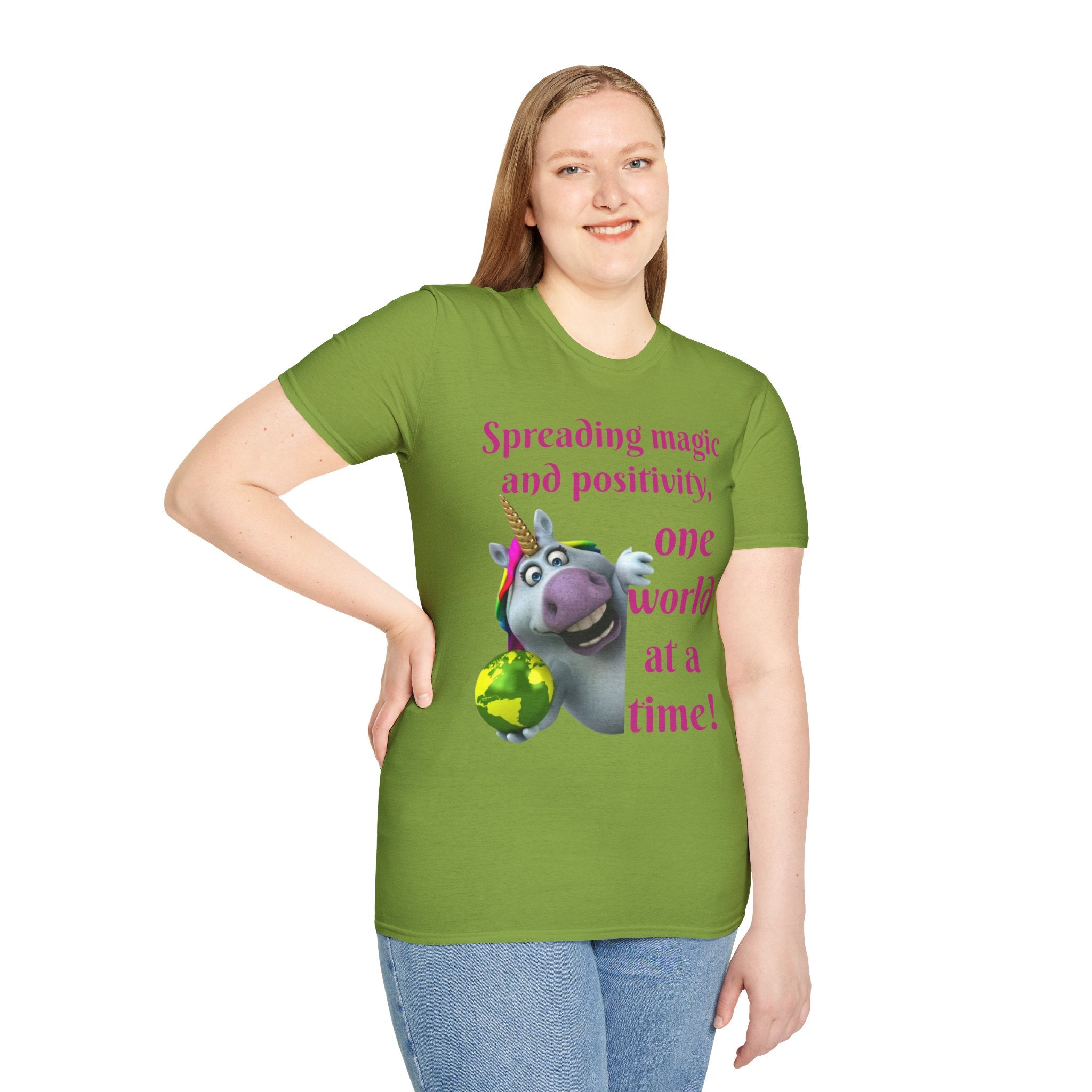 Spreading Magic And Positivity, One World At A Time! Unisex Softstyle T-Shirt