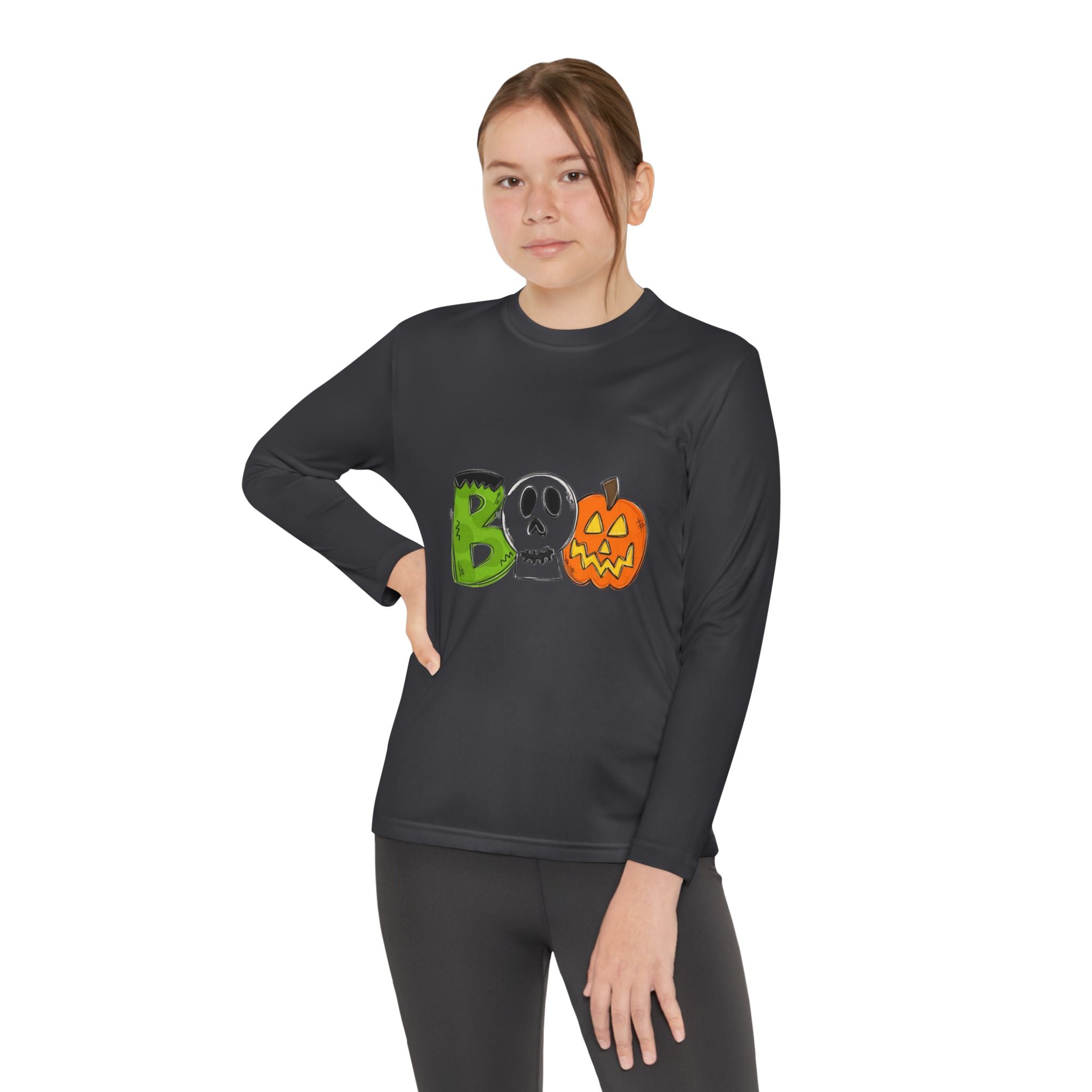 Youth Halloween Boo Long Sleeve Competitor T-Shirt