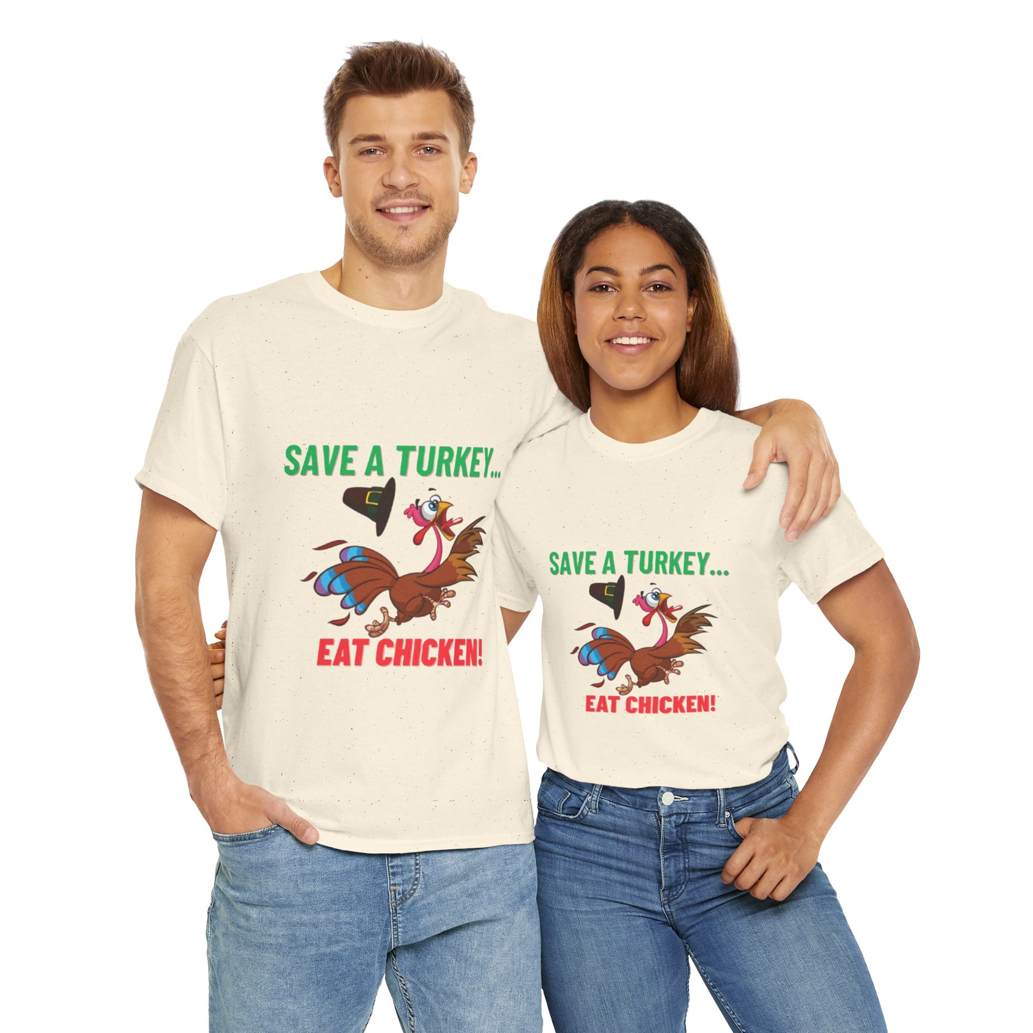 Save a Turkey... Eat Chicken Unisex Heavy Cotton T-Shirt