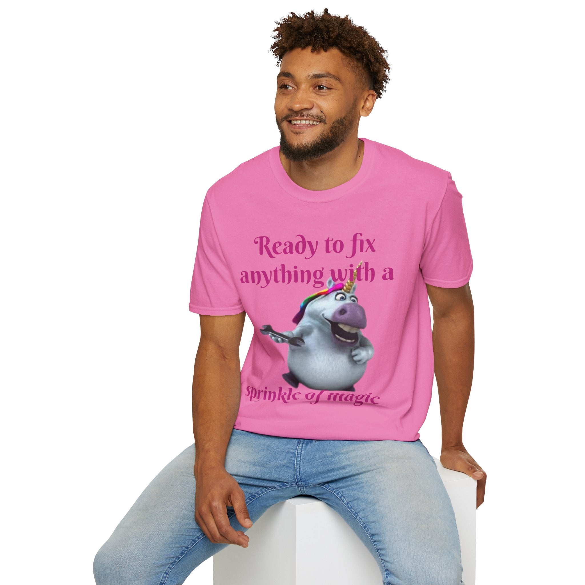 Ready To Fix Anything With A Sprinkle Of Magic Unicorn Unisex Softstyle T-Shirt